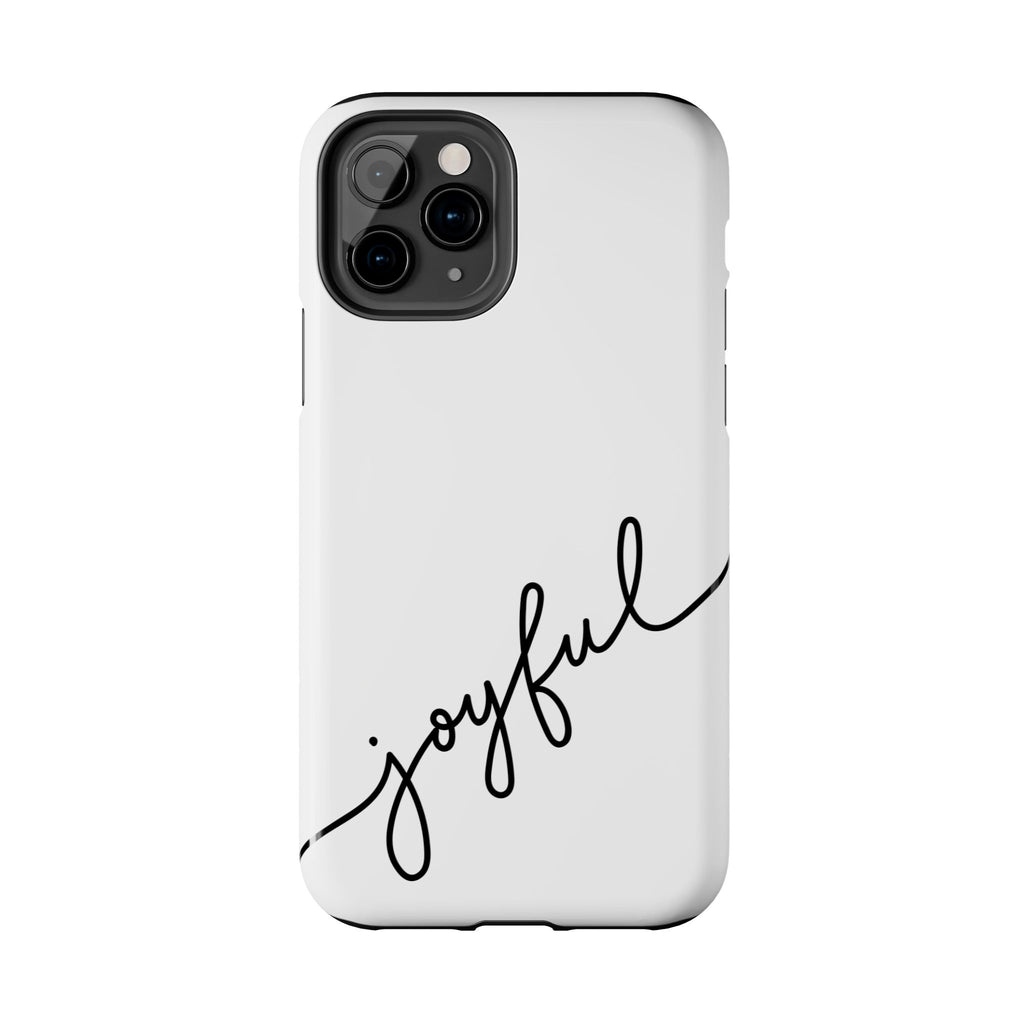 Joyful Tough Phone Case — Minimal Script Protective Phone Cover