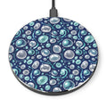 Wireless Charger — Blue Bubbles Pattern Fast Charging Pad