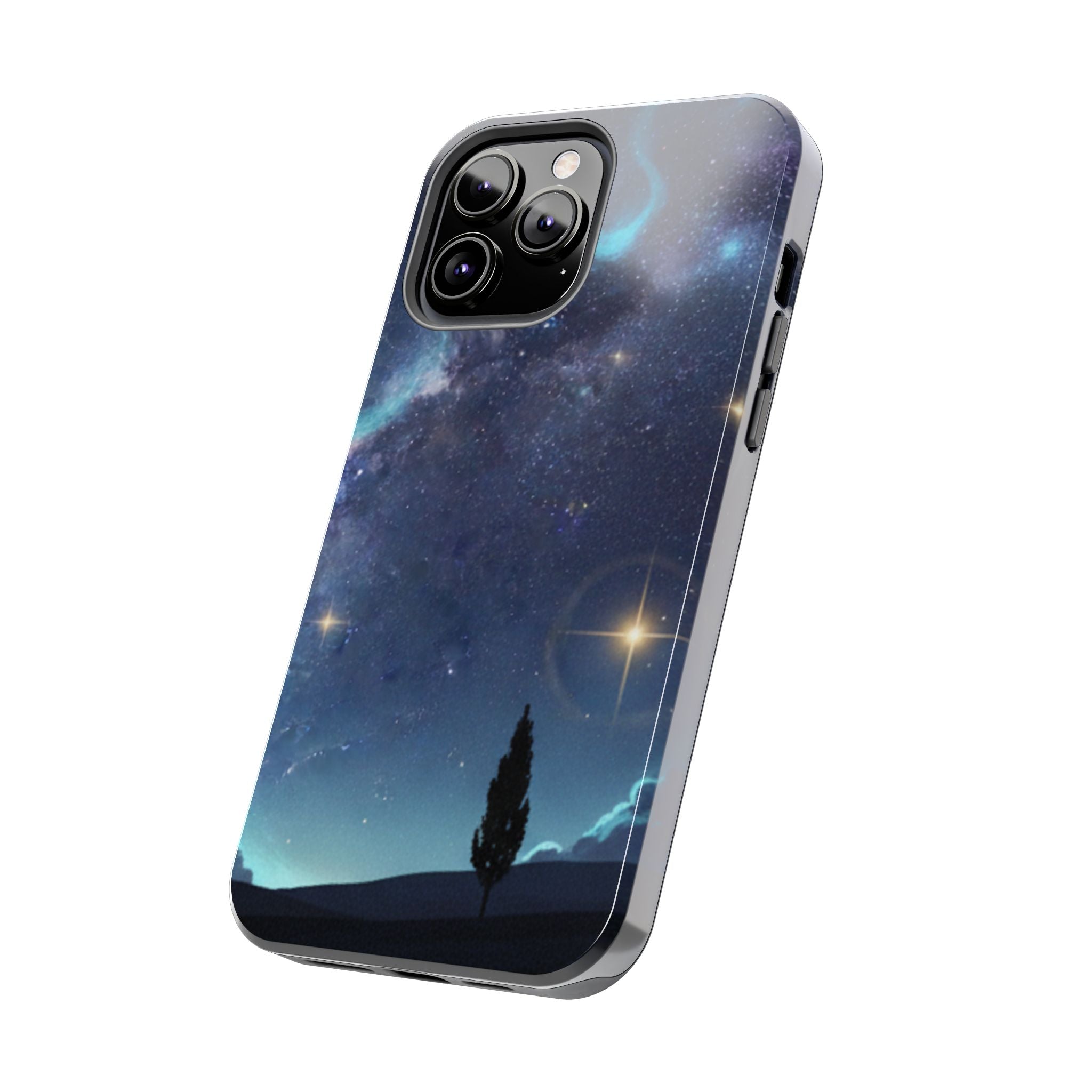 Galaxy Night Sky Tough Phone Case — Starry Landscape Protective Phone Cover