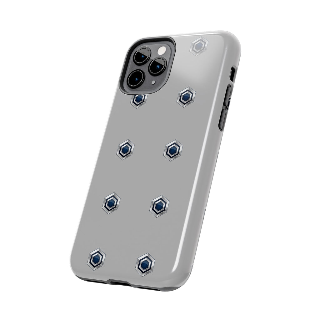 Tough Phone Case — Minimal Hex Rivet Armor (Gray)