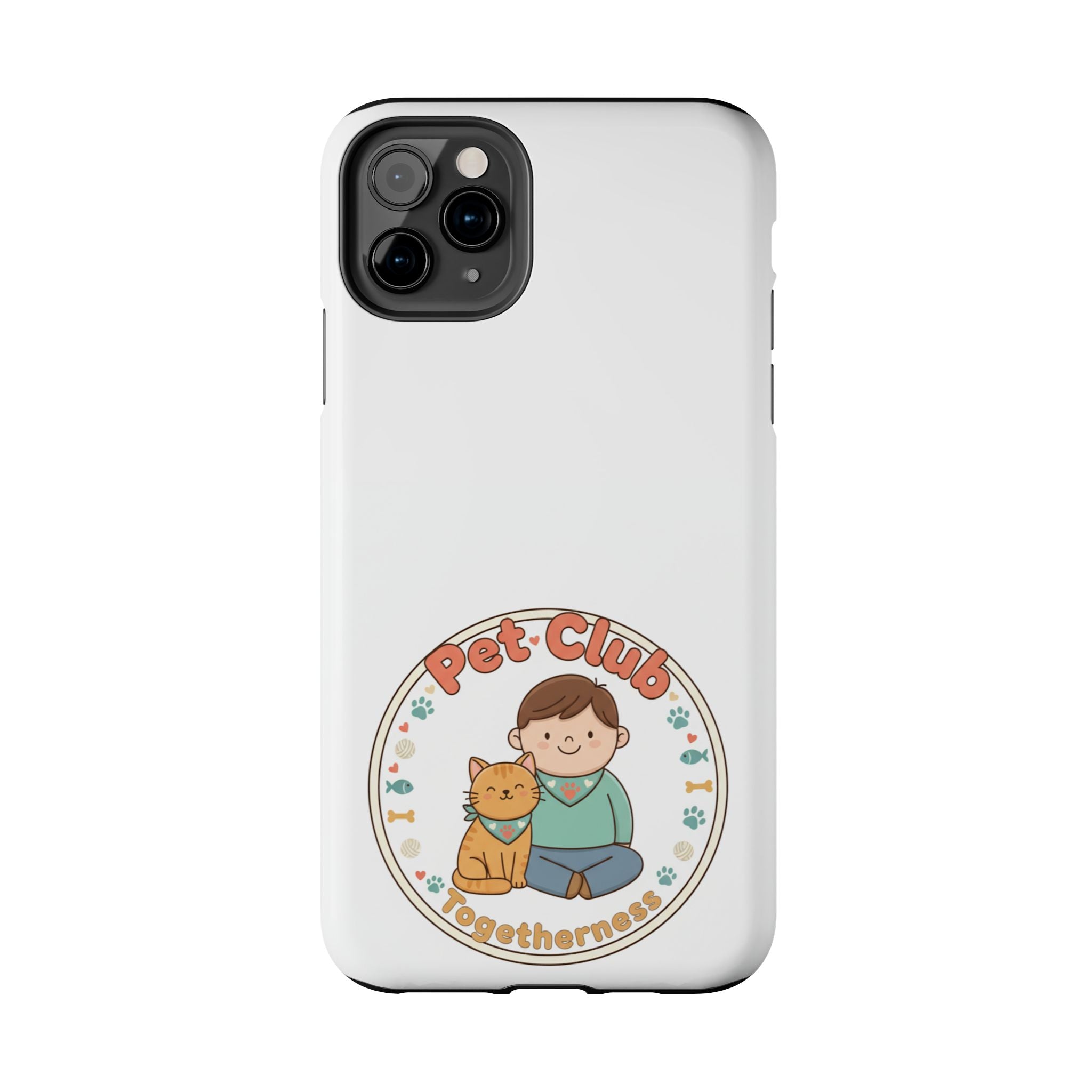 Pet Club Tough Phone Case — Cute Boy & Cat Illustration, "Togetherness" Design