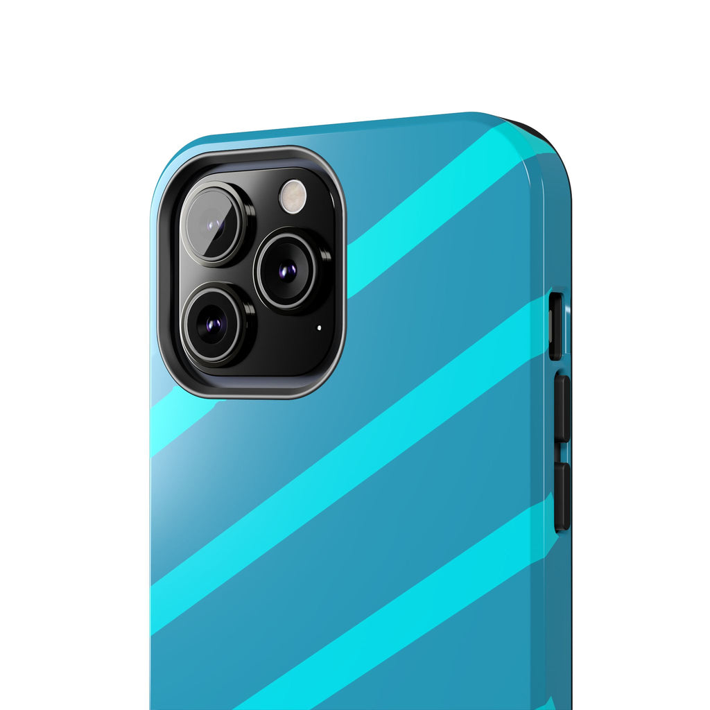 Tough Phone Case — Blue Diagonal Stripe Shockproof Cover