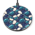 Pebble Pattern Wireless Charger — Blue Stone Qi Charging Pad