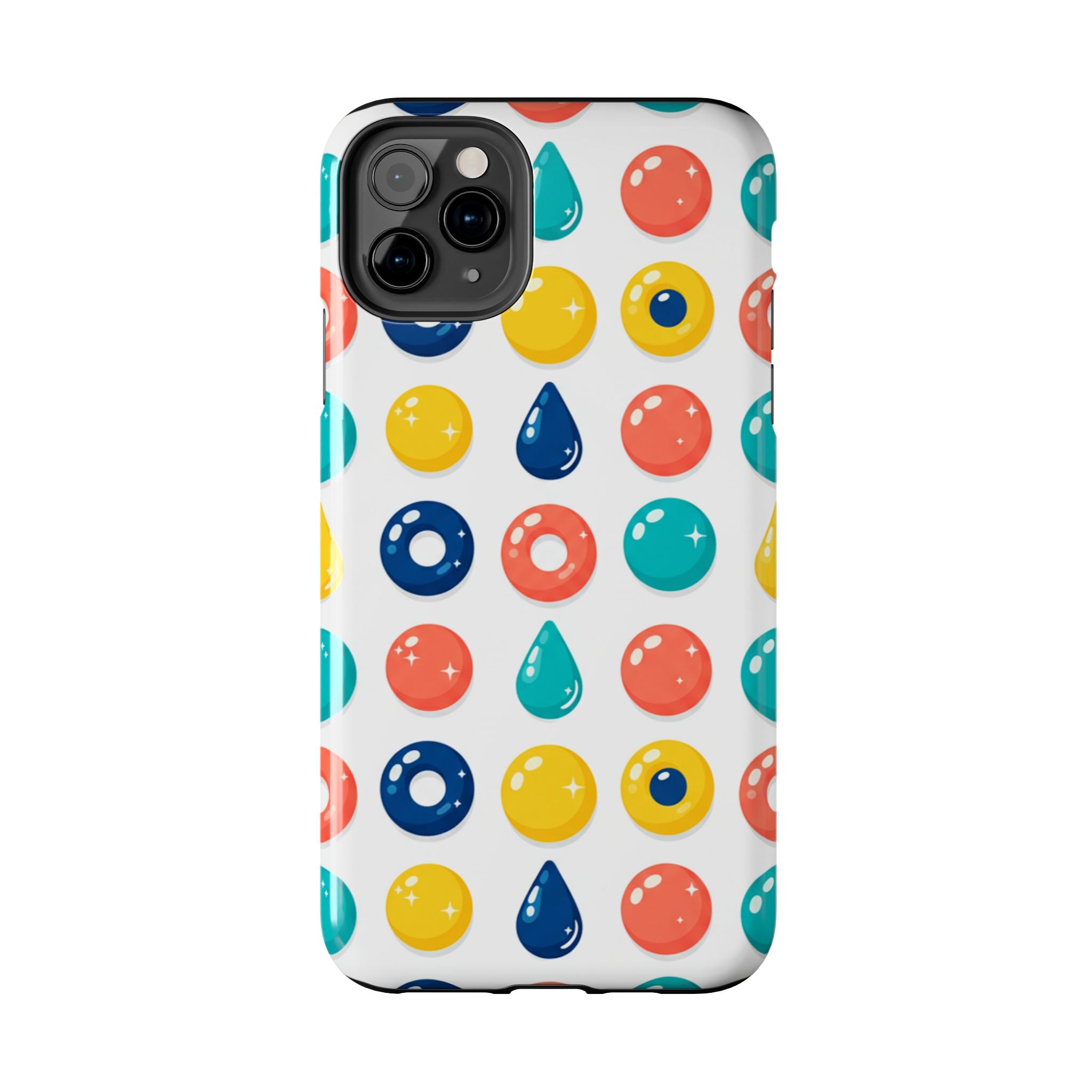 Colorful Candy Dot Tough Phone Case — Bright Retro Polka Drop Design