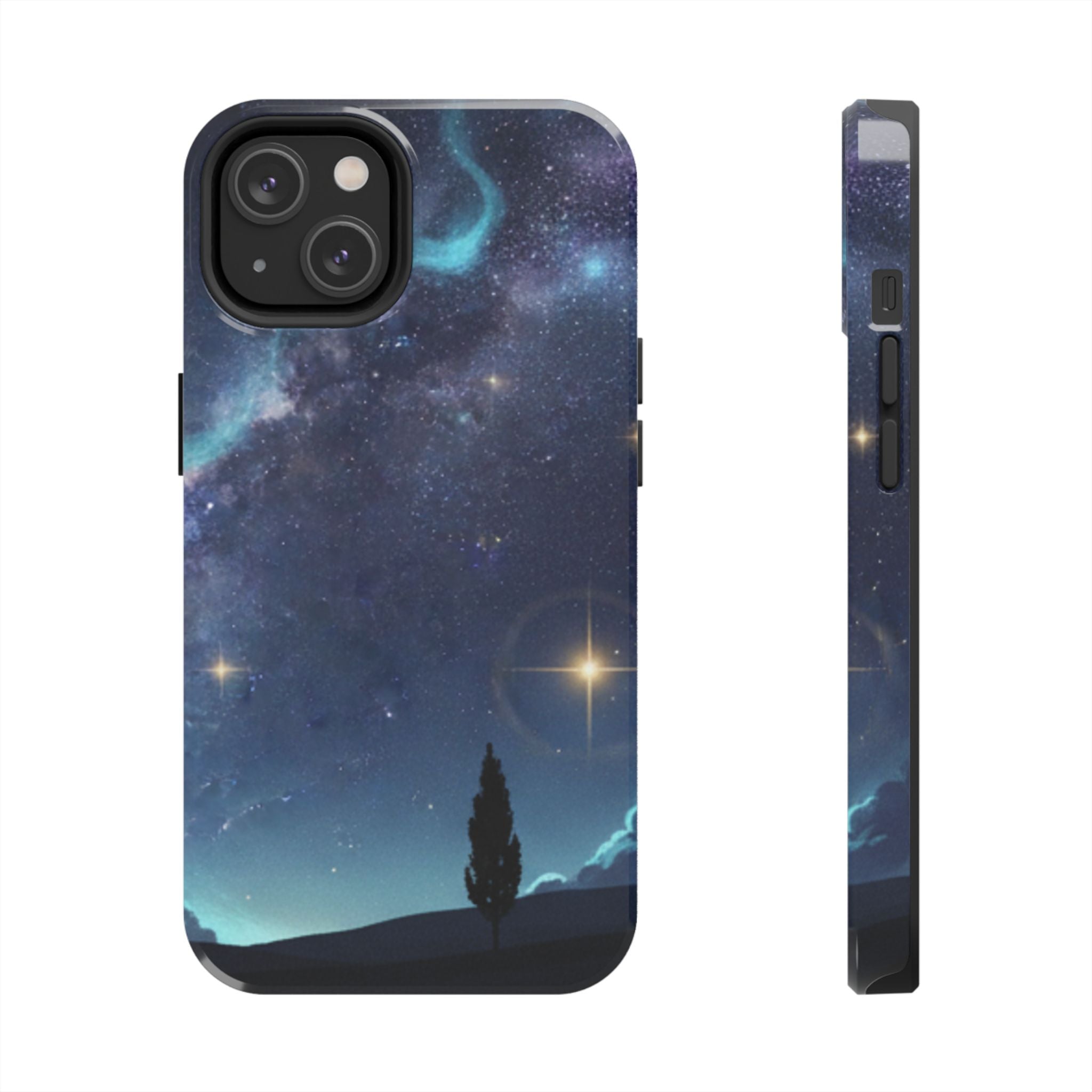 Galaxy Night Sky Tough Phone Case — Starry Landscape Protective Phone Cover