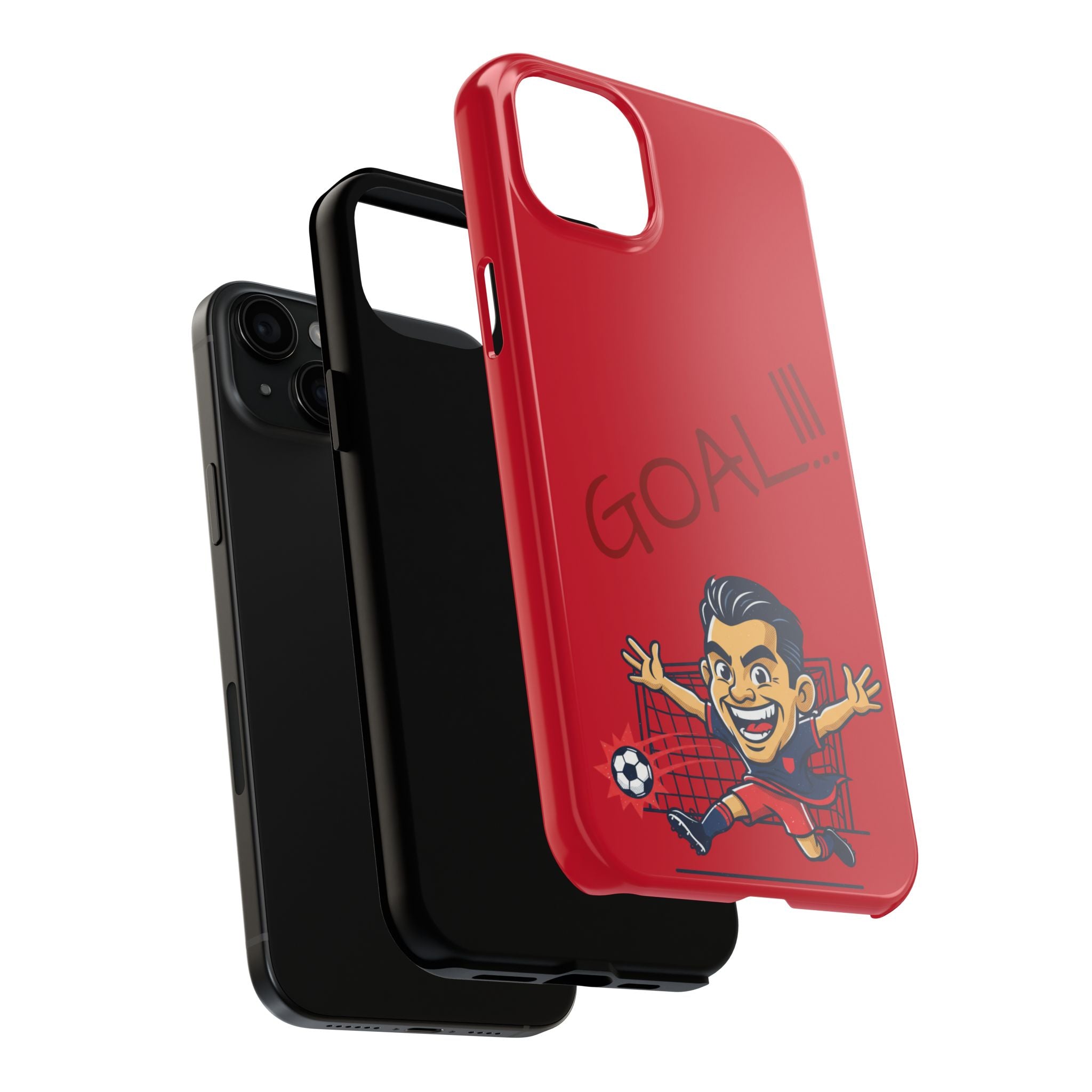 Phone Case — 'GOAL!!!' Cartoon Soccer Player Tough Protective Case