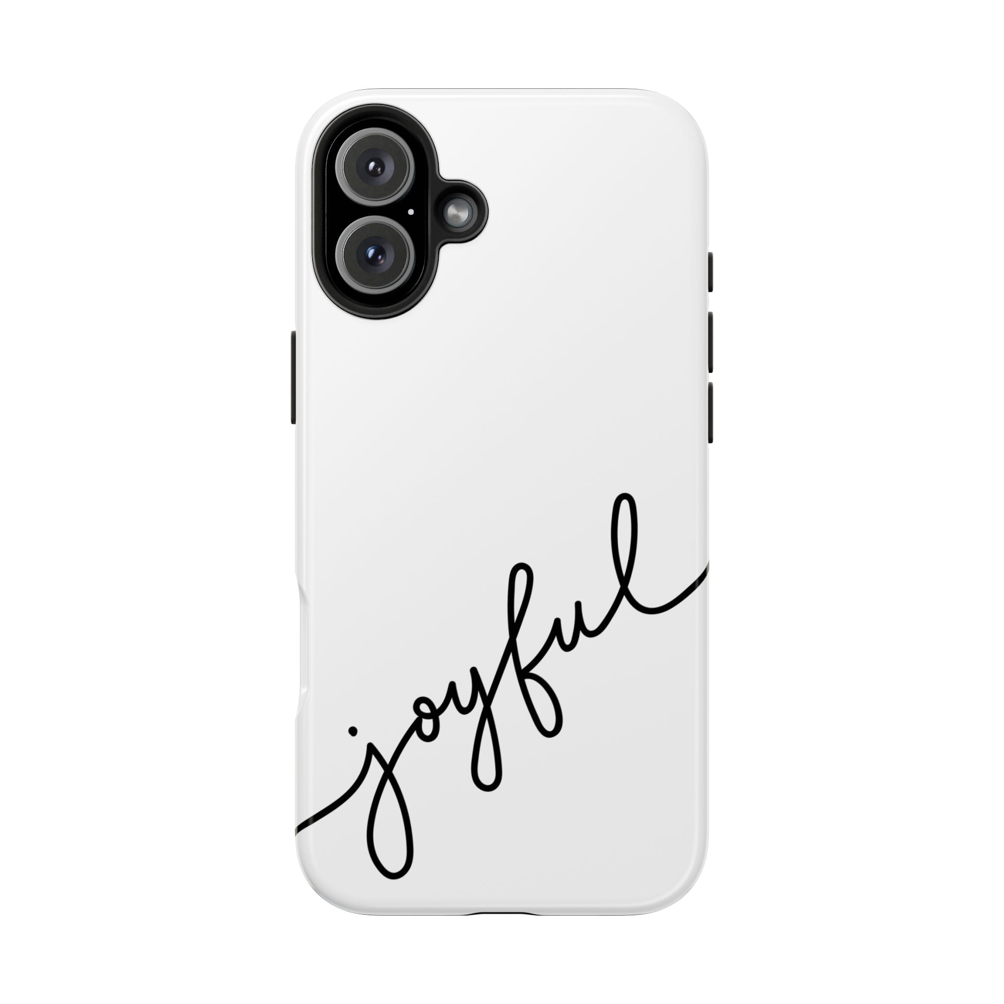 Joyful Tough Phone Case — Minimal Script Protective Phone Cover
