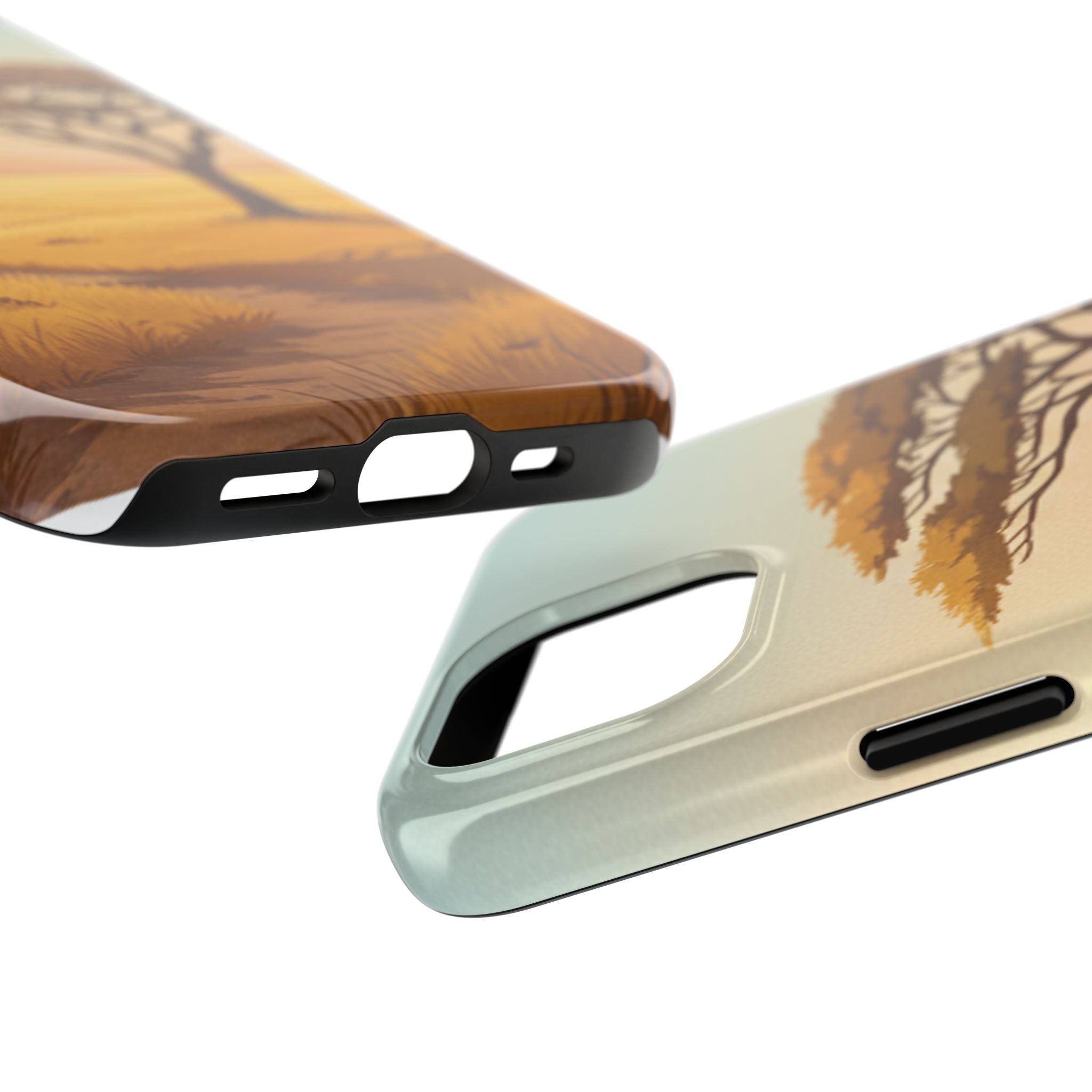 Safari Sunset Tough Phone Case — African Savanna Tree Design