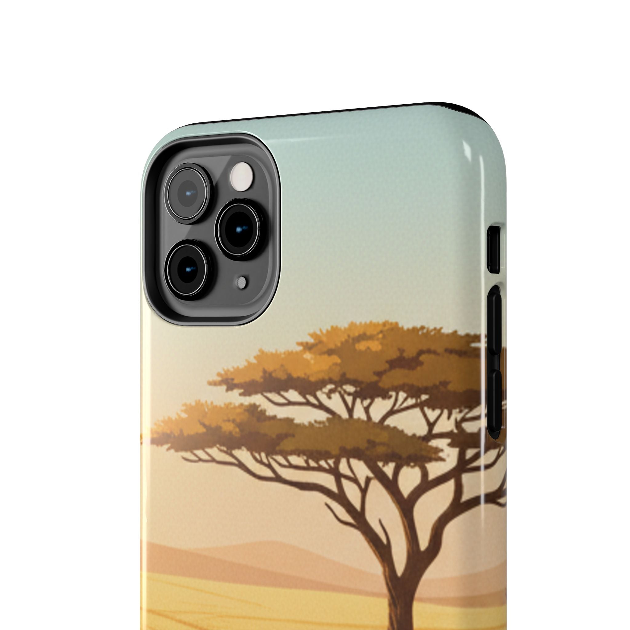 Safari Sunset Tough Phone Case — African Savanna Tree Design