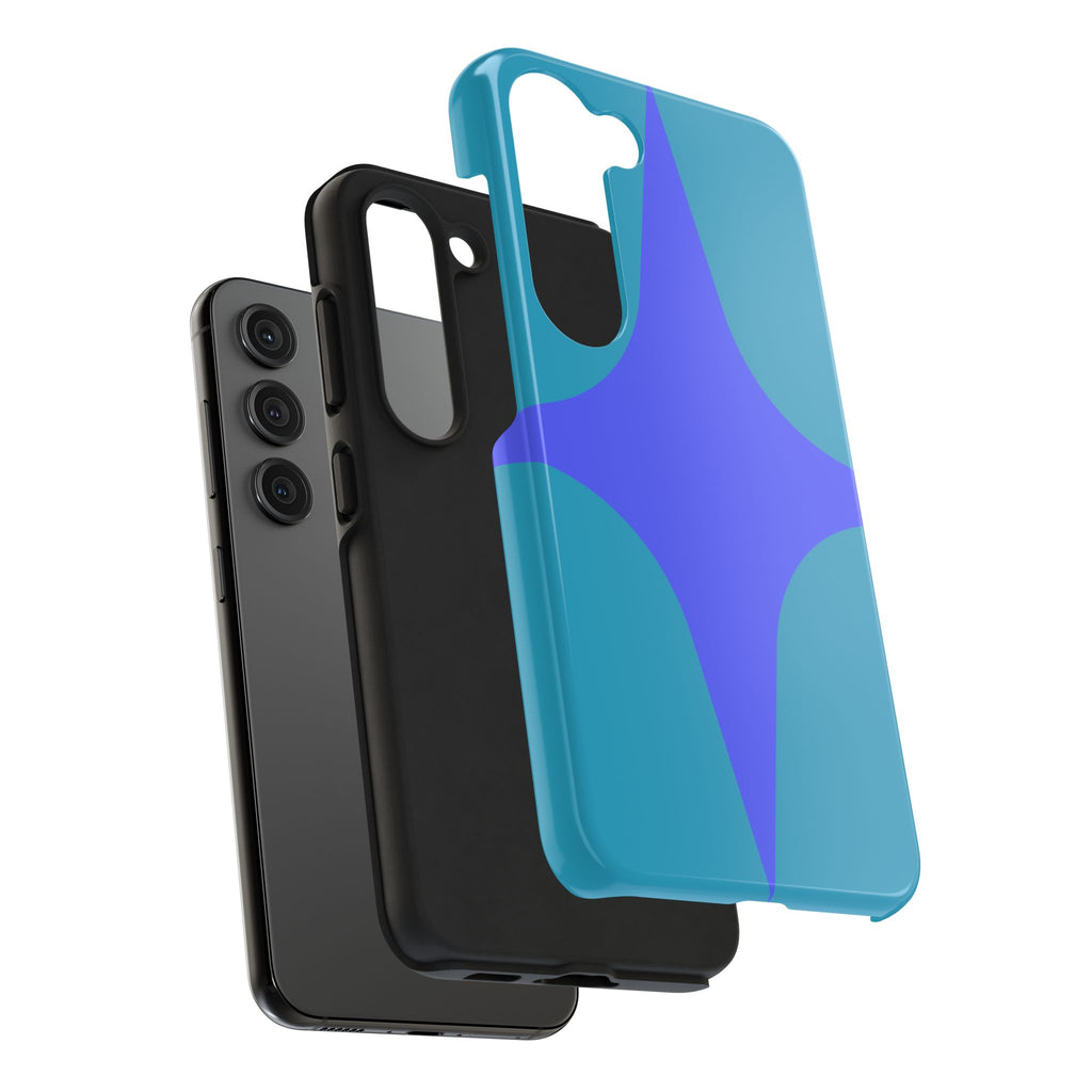 Teal & Indigo Starburst Tough Phone Case — Durable Protective Phone Case