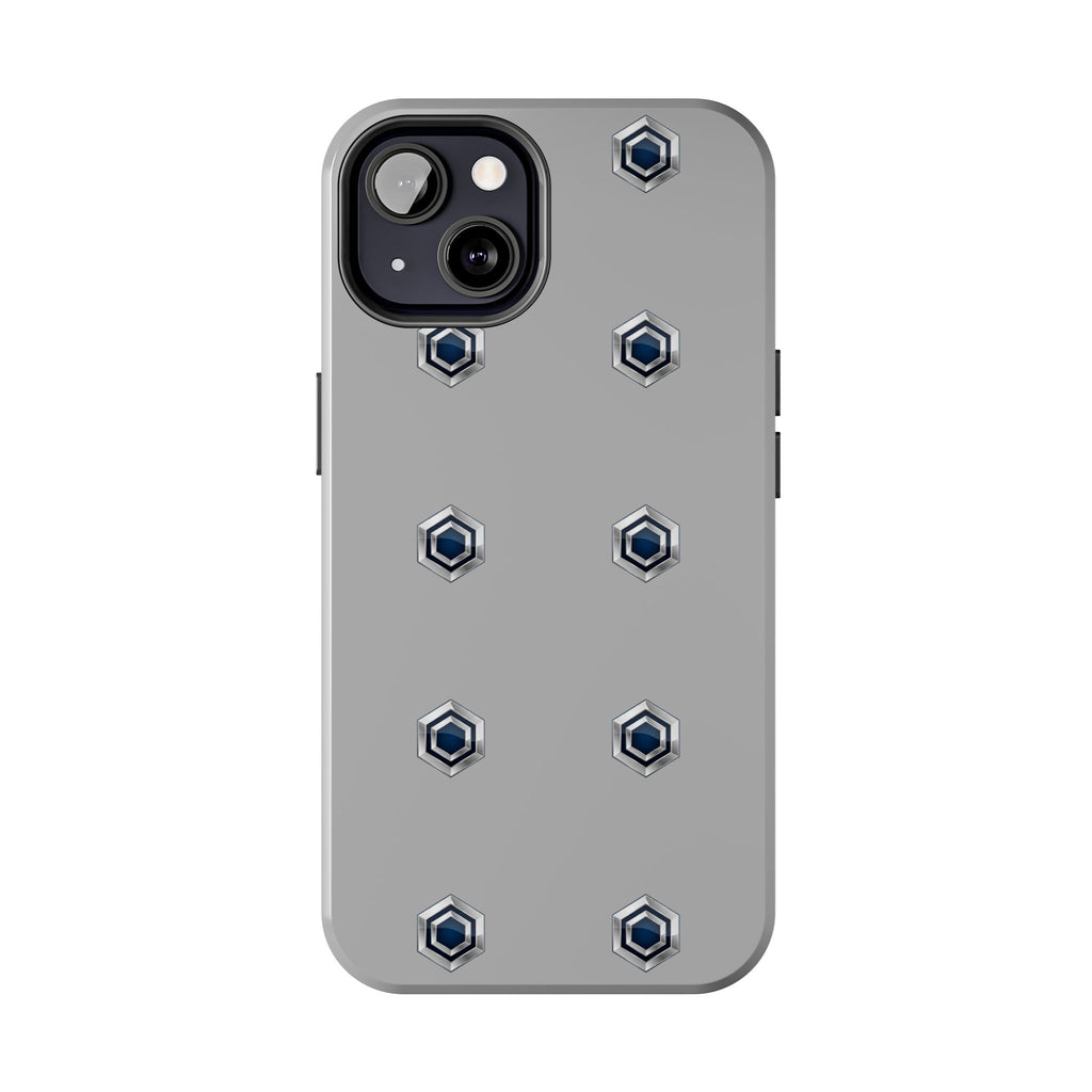Tough Phone Case — Minimal Hex Rivet Armor (Gray)