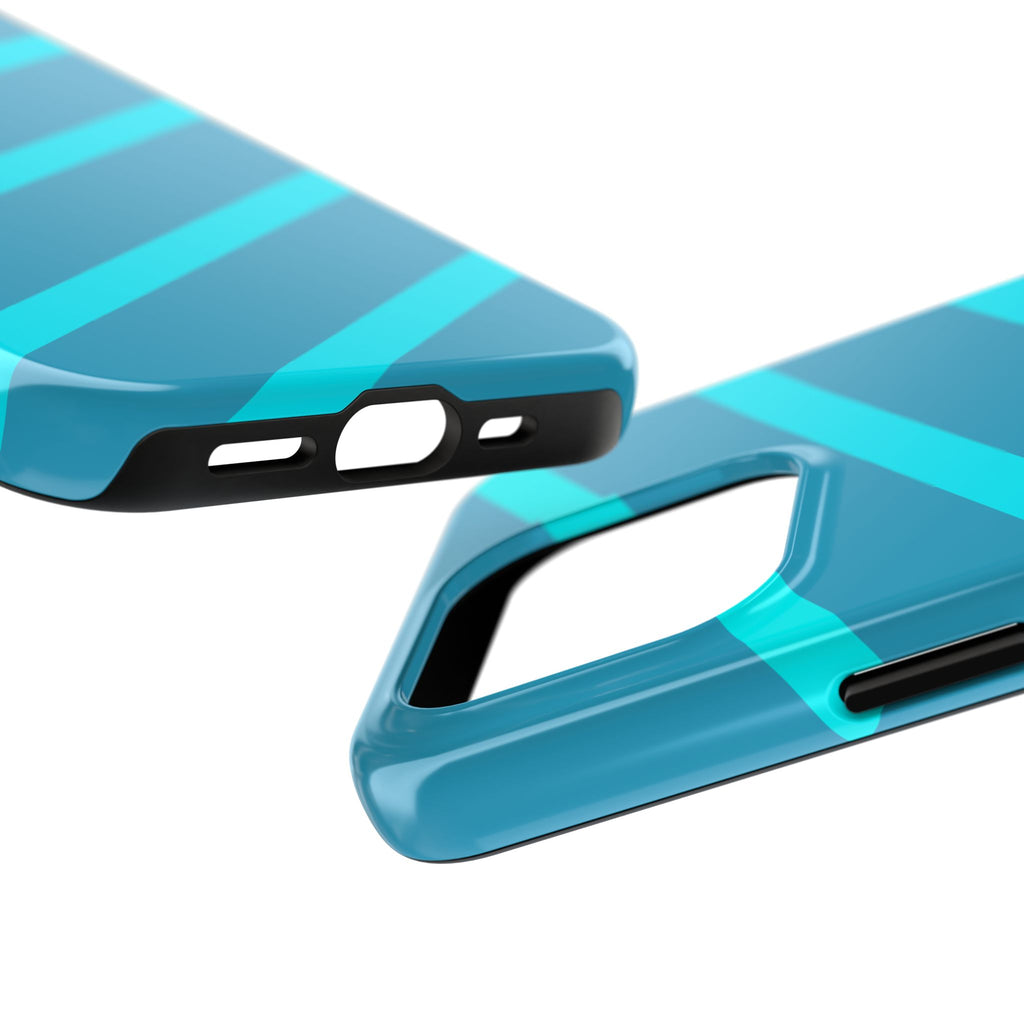 Tough Phone Case — Blue Diagonal Stripe Shockproof Cover