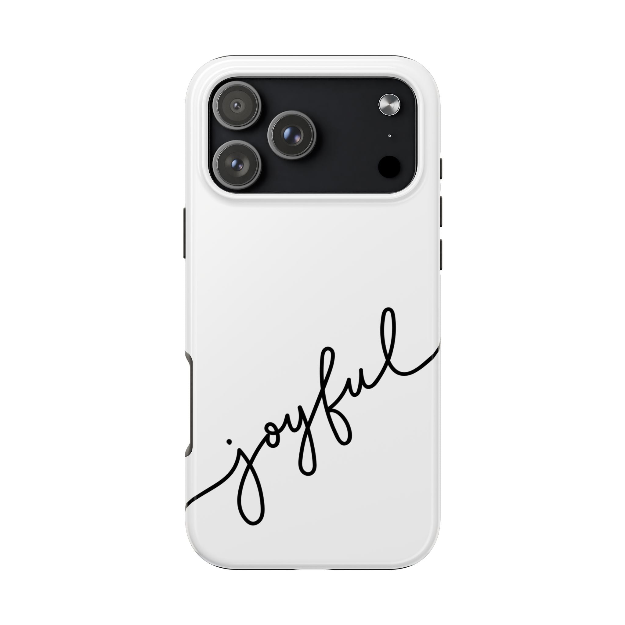 Joyful Tough Phone Case — Minimal Script Protective Phone Cover