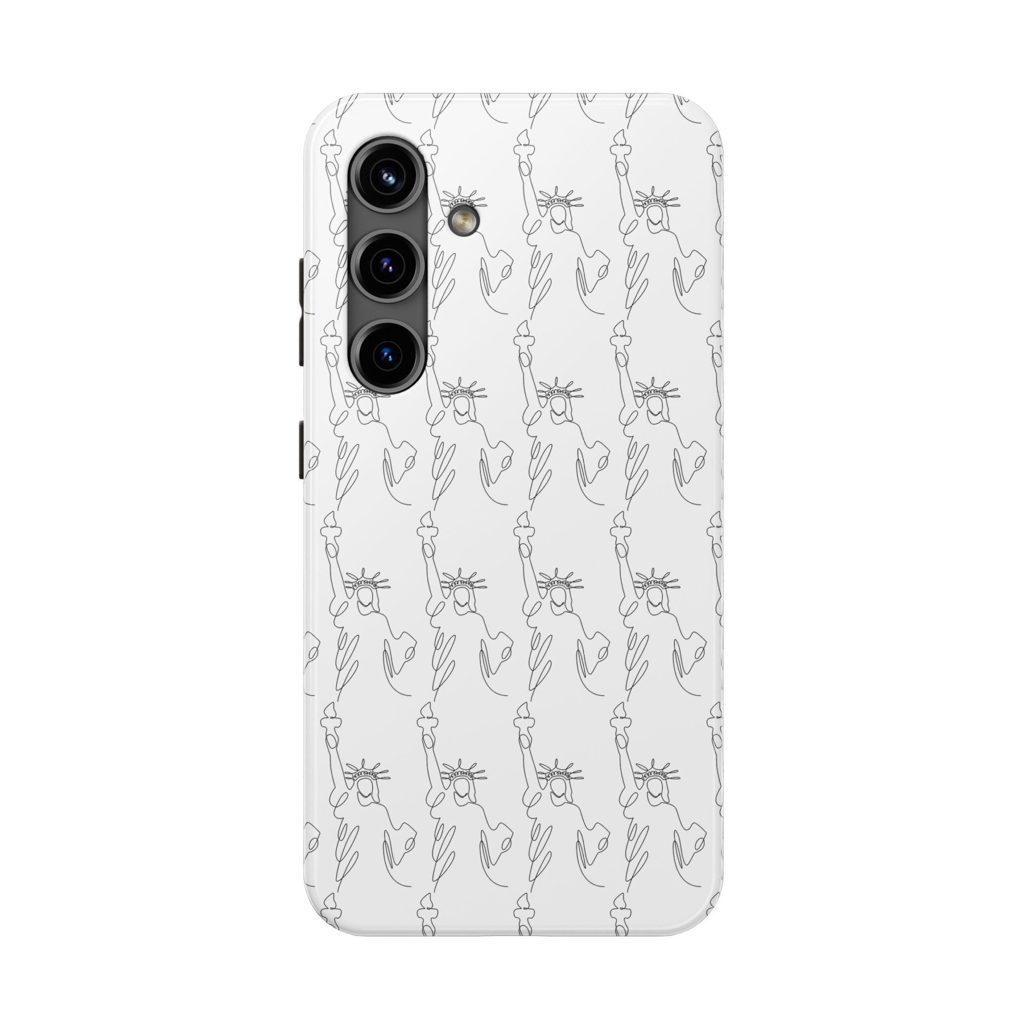 Statue of Liberty Sketch Tough Phone Case — Minimal Patriotic iPhone Cover