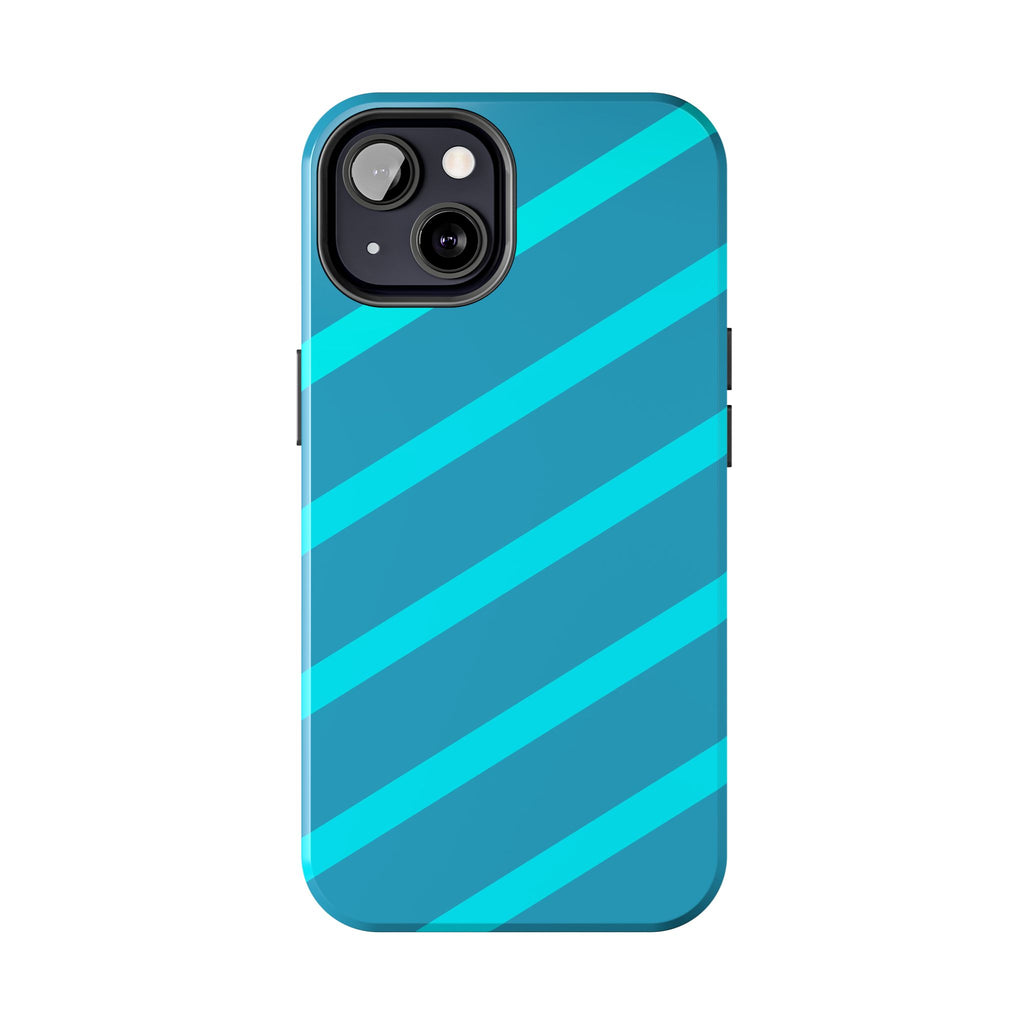 Tough Phone Case — Blue Diagonal Stripe Shockproof Cover