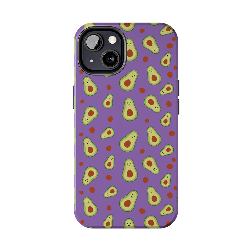 Avocado Pattern Tough Phone Case — Cute Purple Avocado Phone Cover