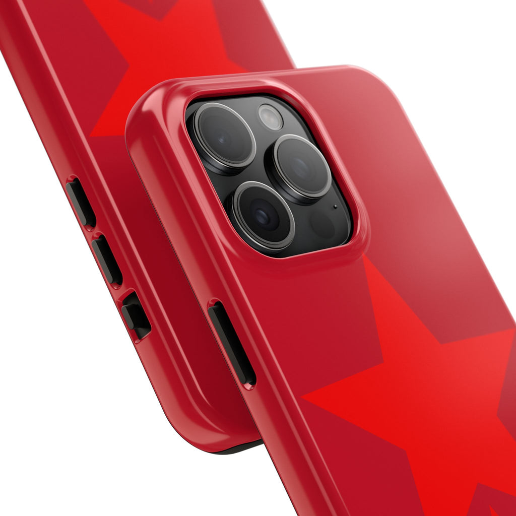 Red Star Tough Phone Case — Dual-Star Protective iPhone Cover