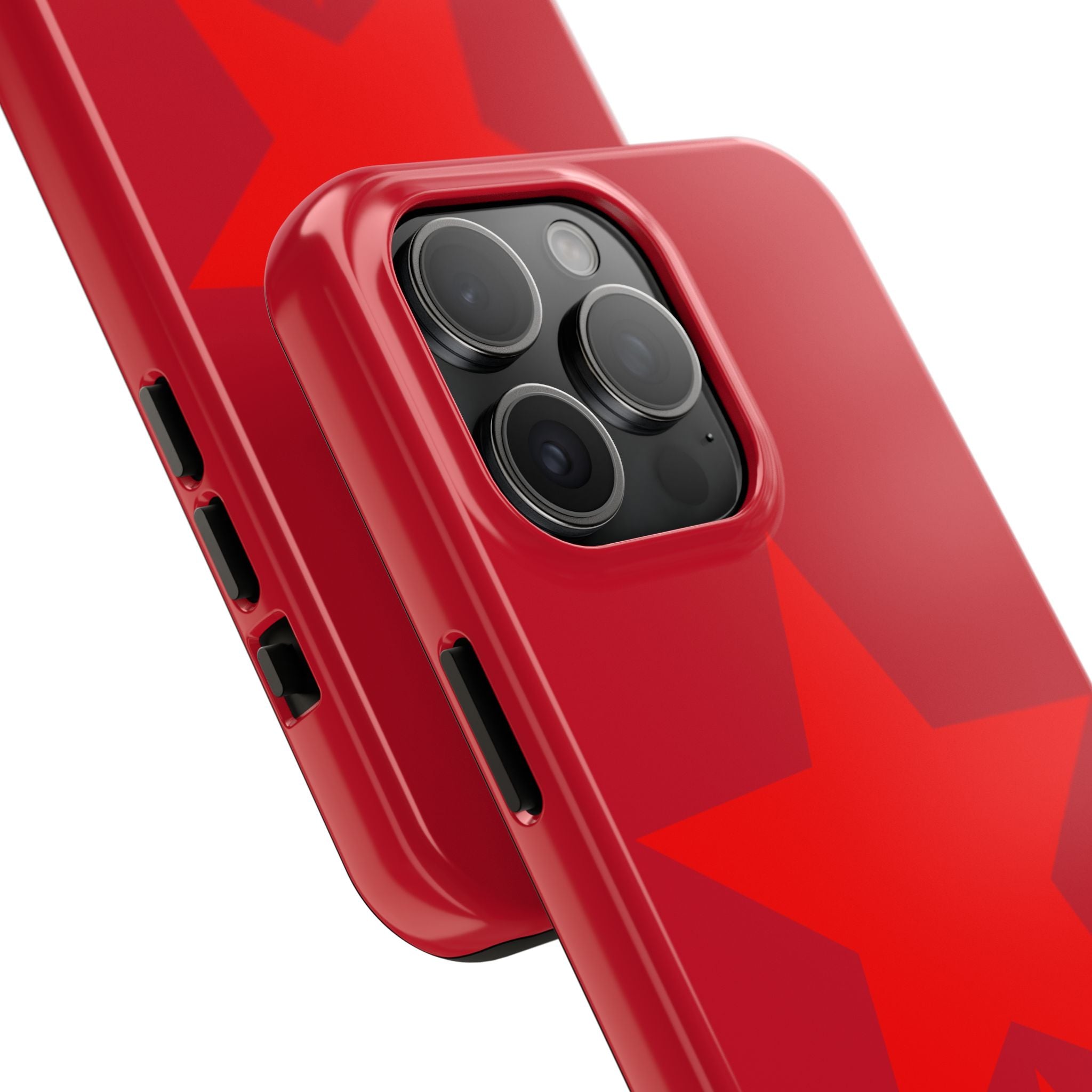 Red Star Tough Phone Case — Dual-Star Protective iPhone Cover