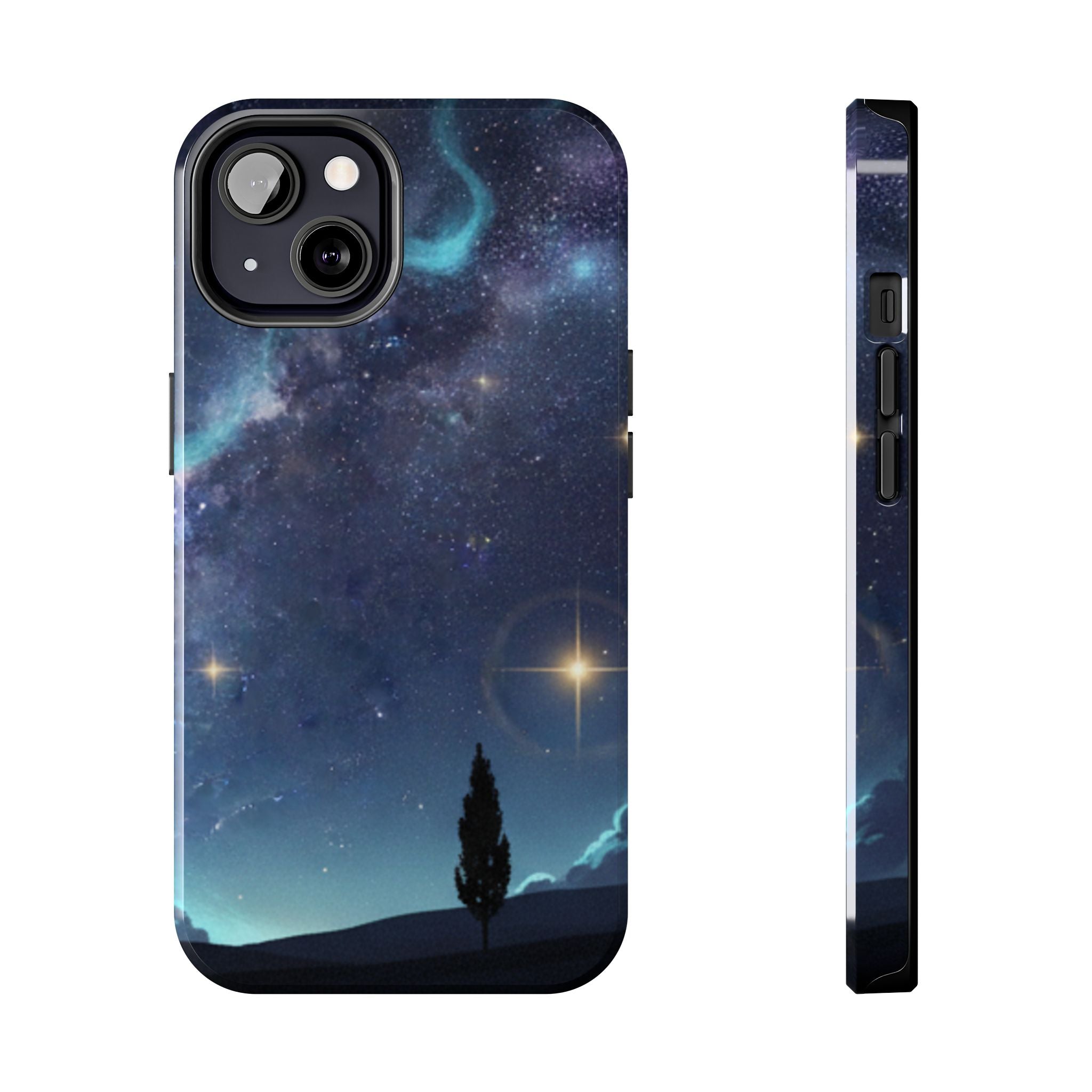 Galaxy Night Sky Tough Phone Case — Starry Landscape Protective Phone Cover