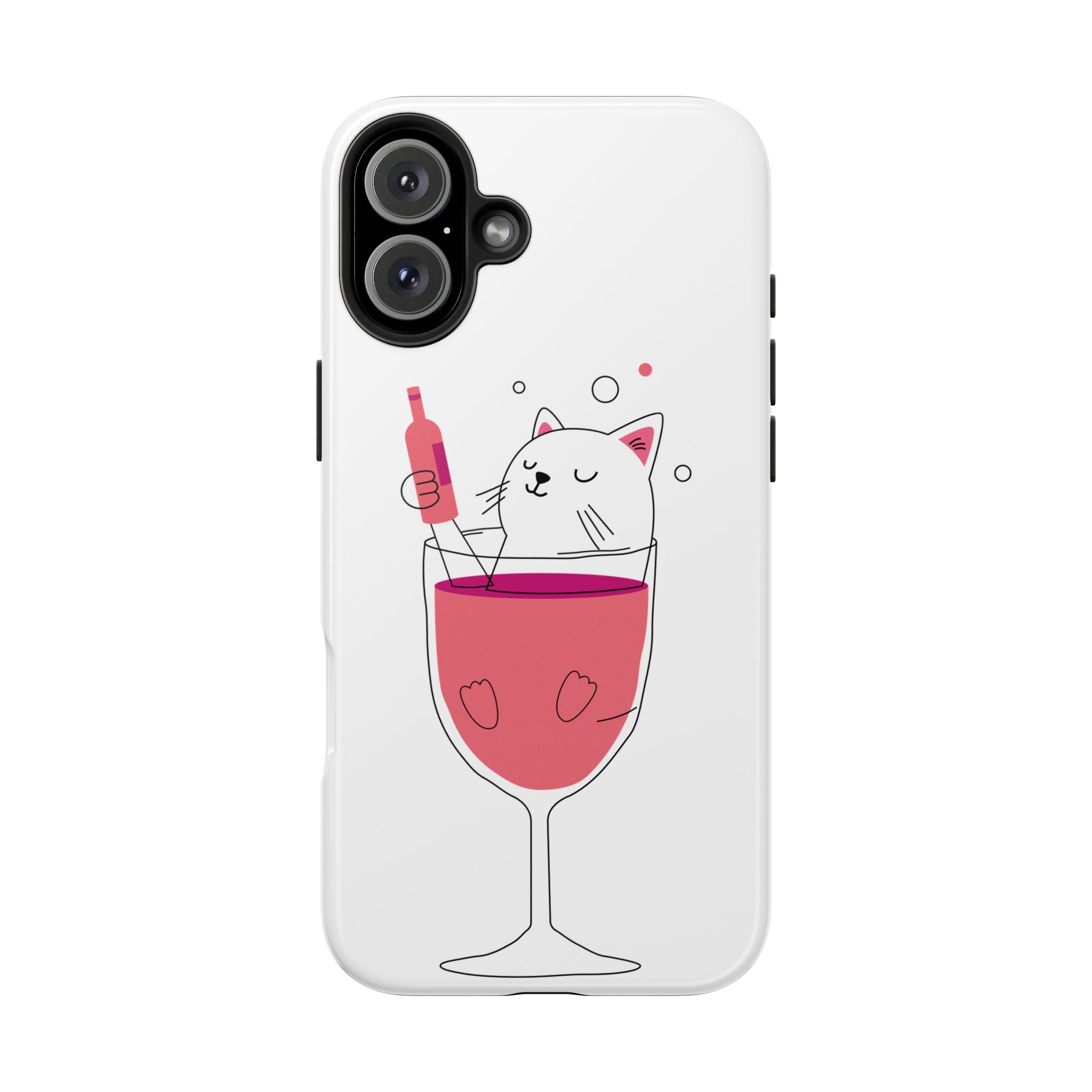 Cat Wine Phone Case — Cute Cat in Wine Glass Protective Case