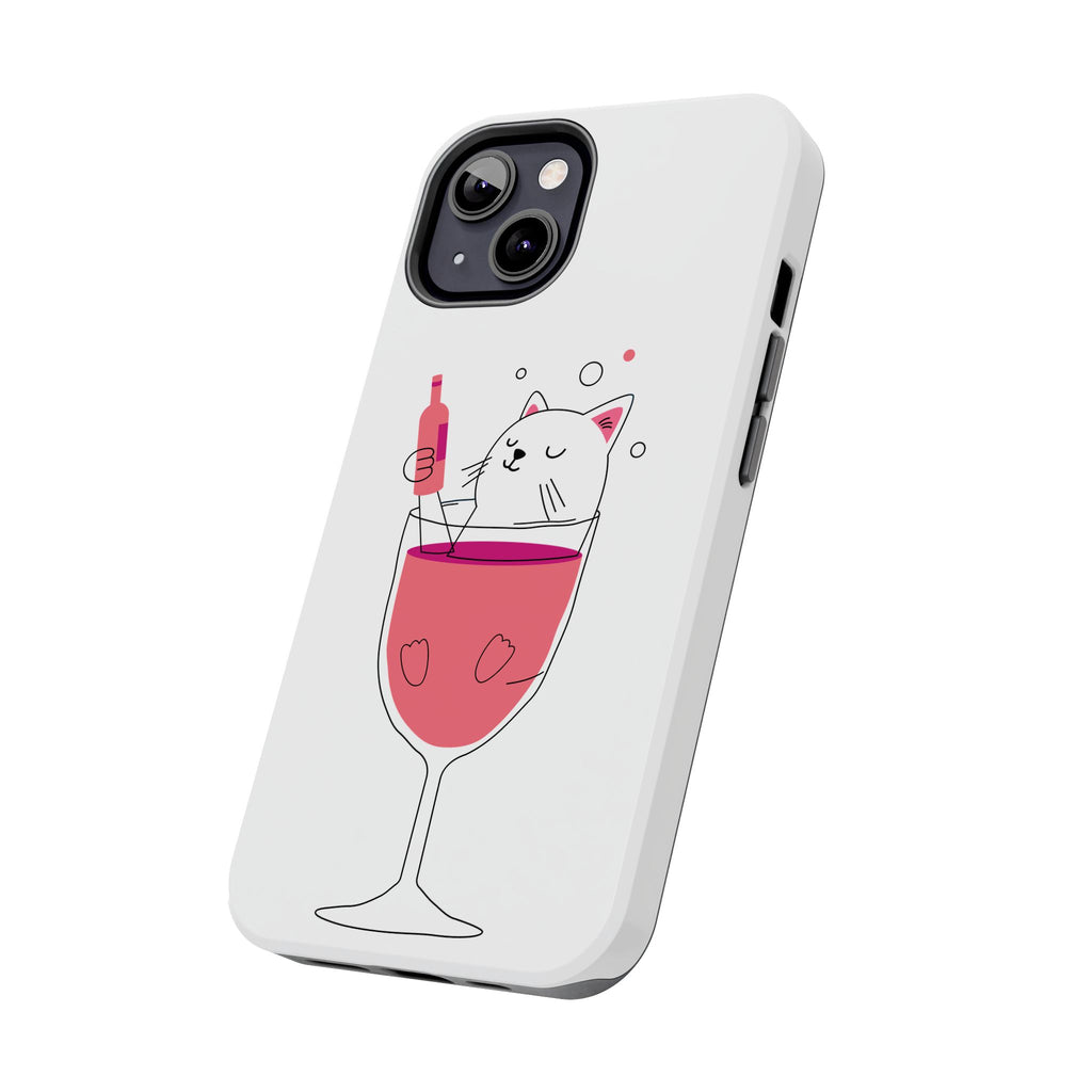 Cat Wine Phone Case — Cute Cat in Wine Glass Protective Case