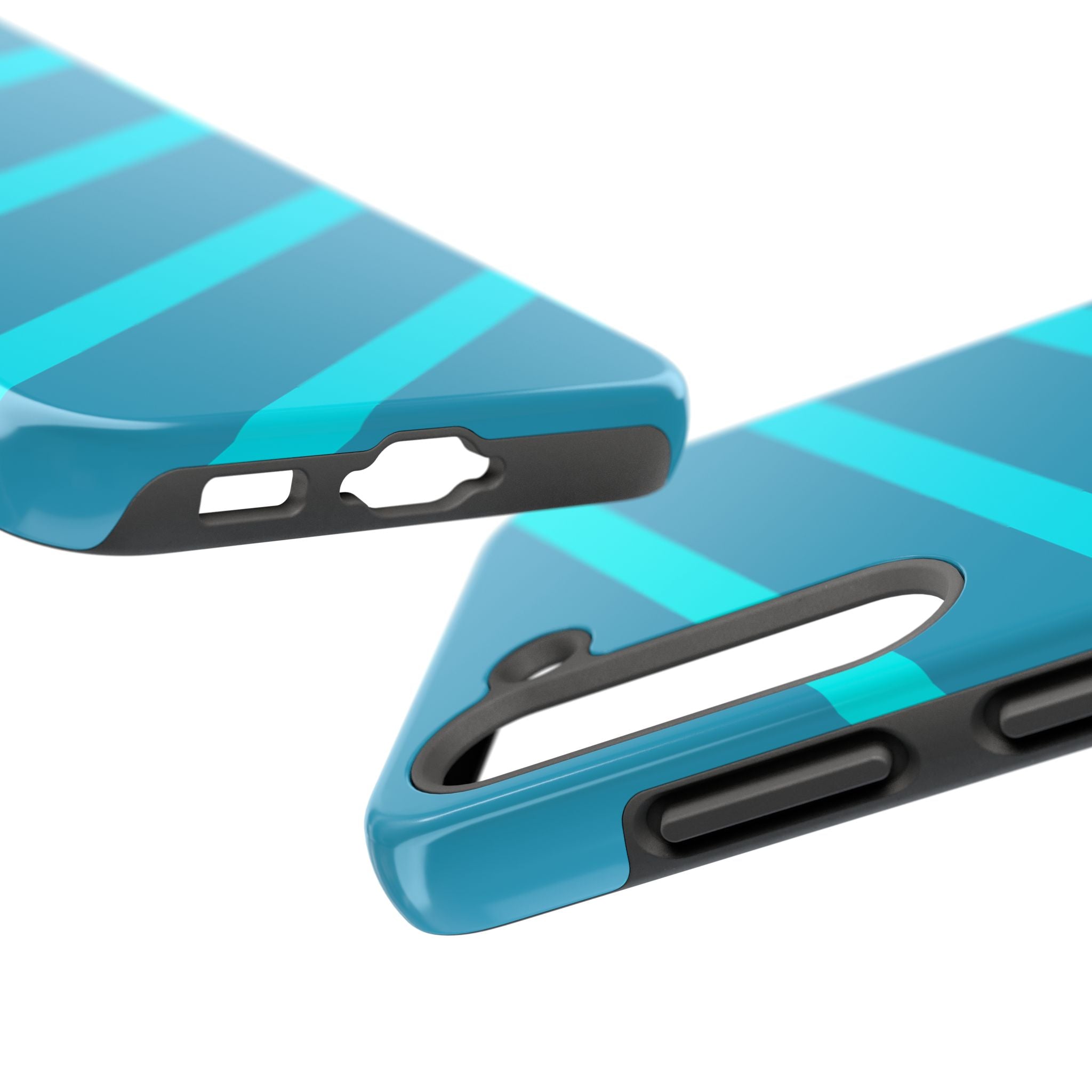 Tough Phone Case — Blue Diagonal Stripe Shockproof Cover