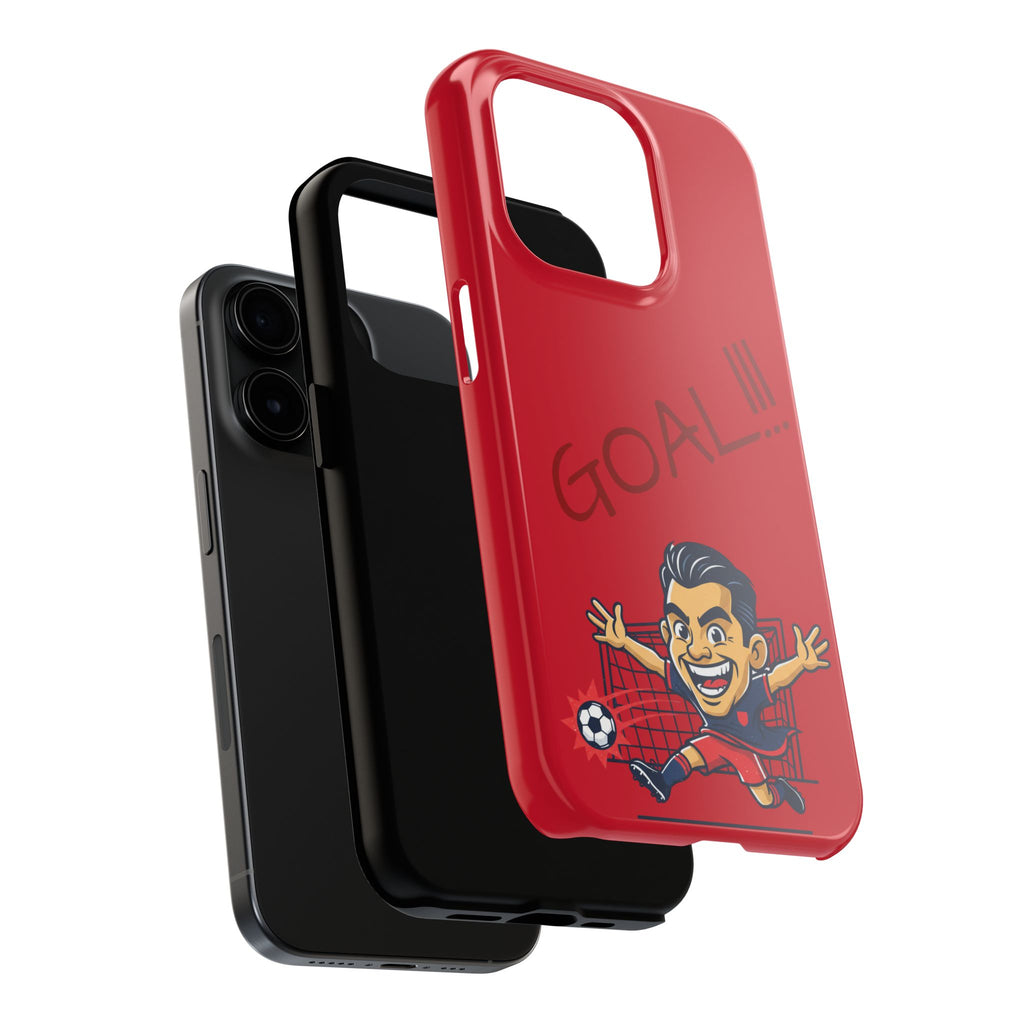 Phone Case — 'GOAL!!!' Cartoon Soccer Player Tough Protective Case