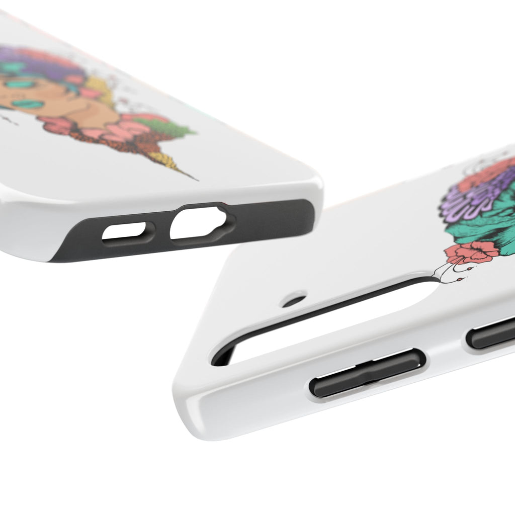 Tough Phone Case — Floral Pop Art Portrait Protective Cover