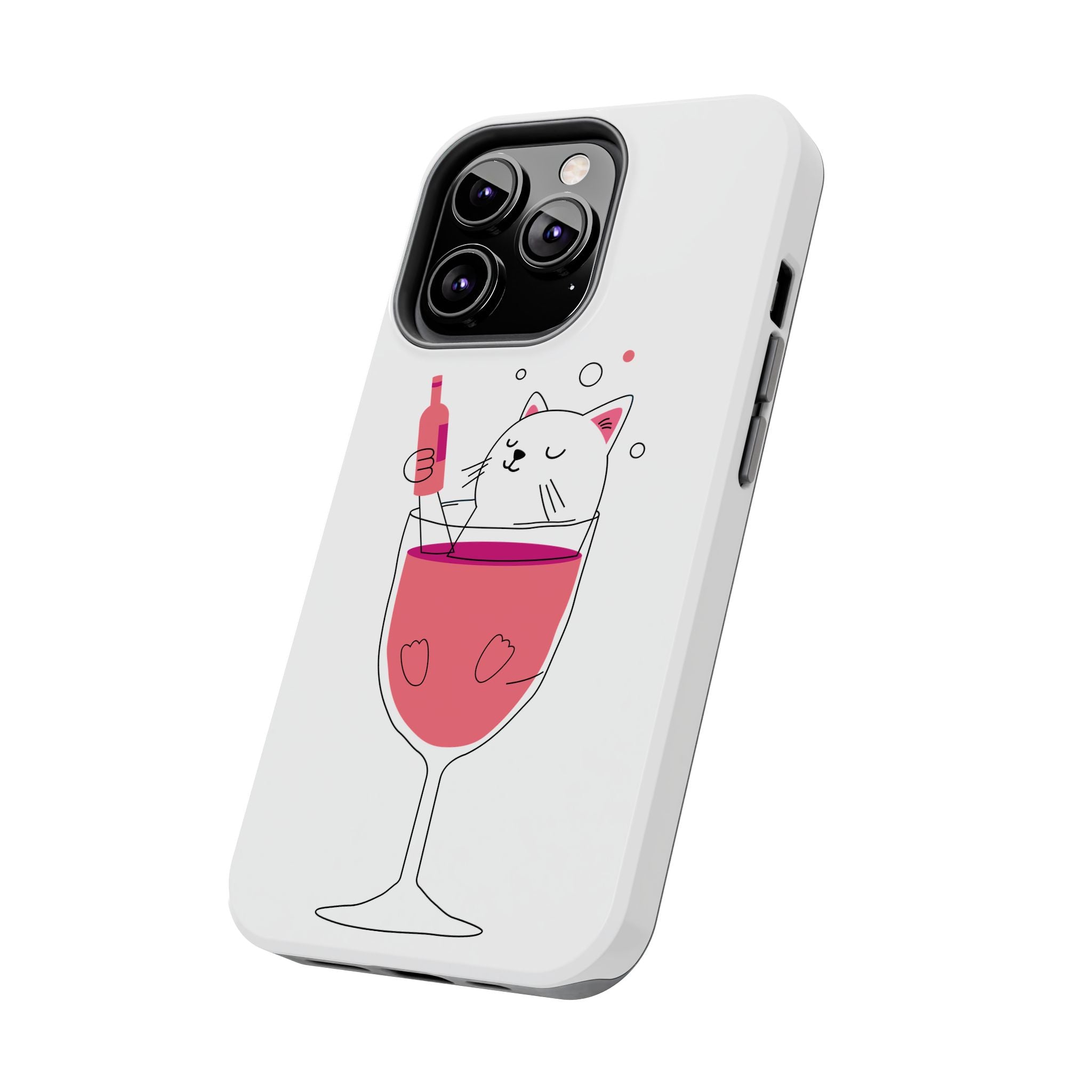Cat Wine Phone Case — Cute Cat in Wine Glass Protective Case