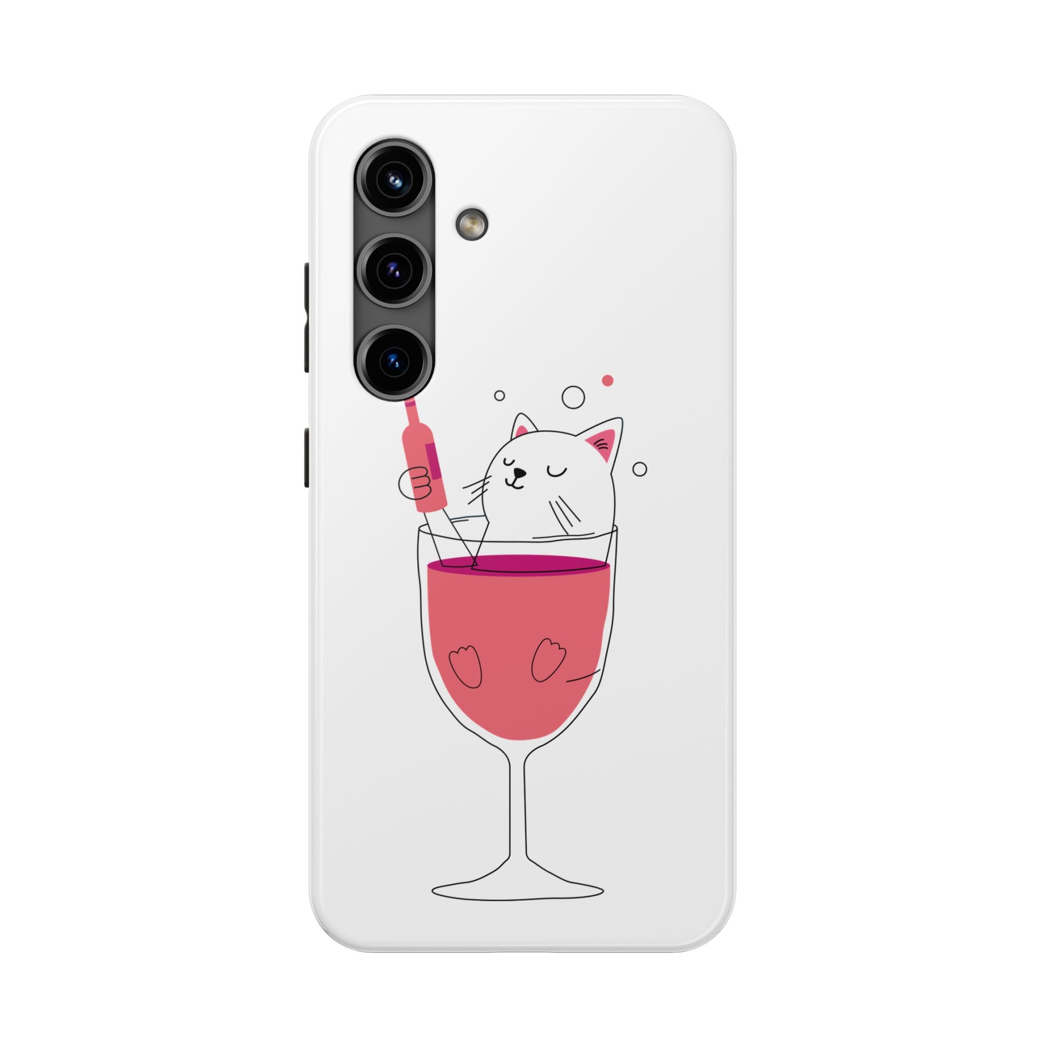 Cat Wine Phone Case — Cute Cat in Wine Glass Protective Case