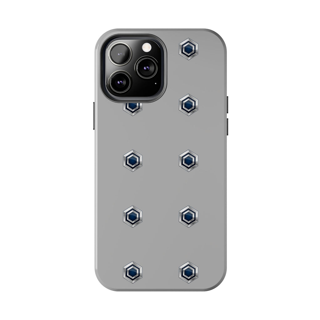 Tough Phone Case — Minimal Hex Rivet Armor (Gray)