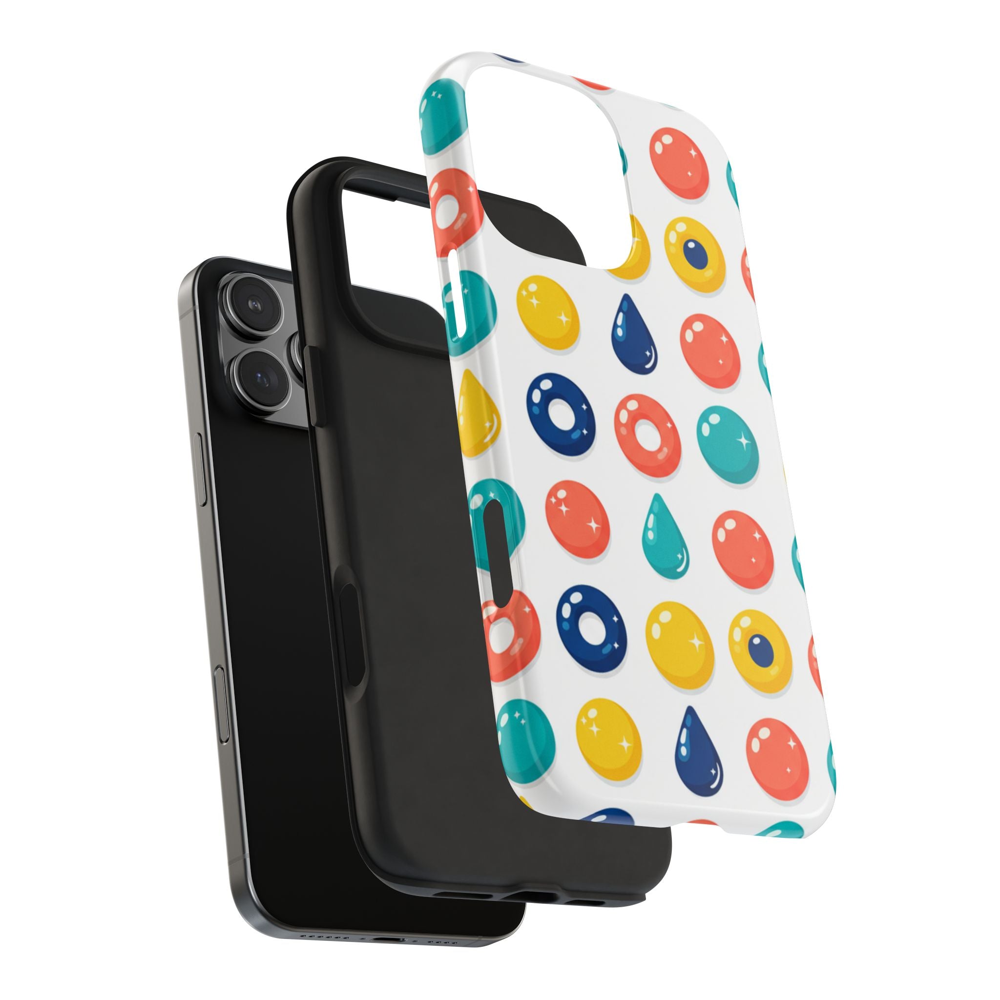 Colorful Candy Dot Tough Phone Case — Bright Retro Polka Drop Design