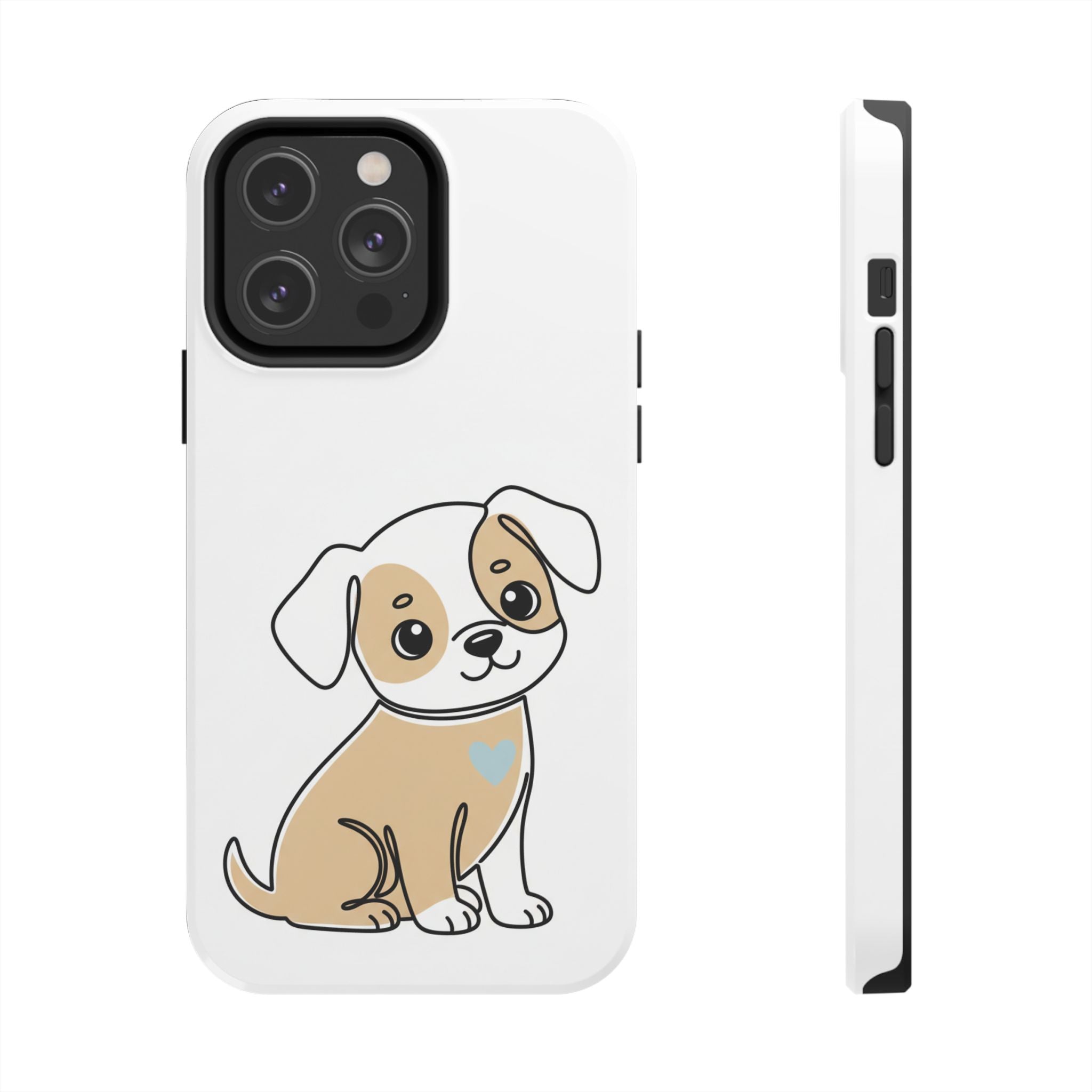 Cute Puppy Tough Phone Case – Cartoon Dog Protective Phone Cover