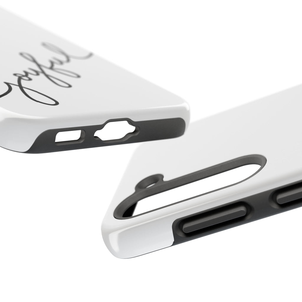 Joyful Tough Phone Case — Minimal Script Protective Phone Cover