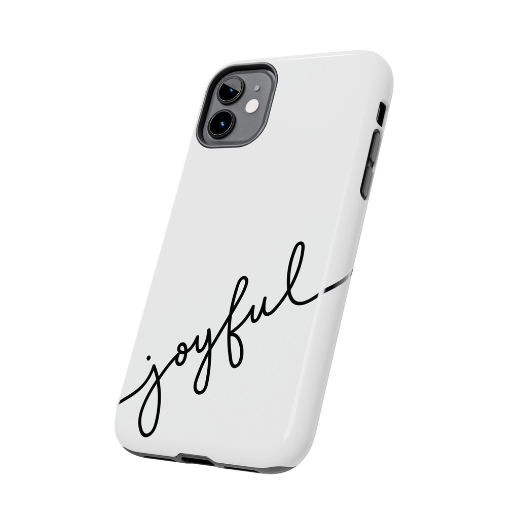 Joyful Tough Phone Case — Minimal Script Protective Phone Cover