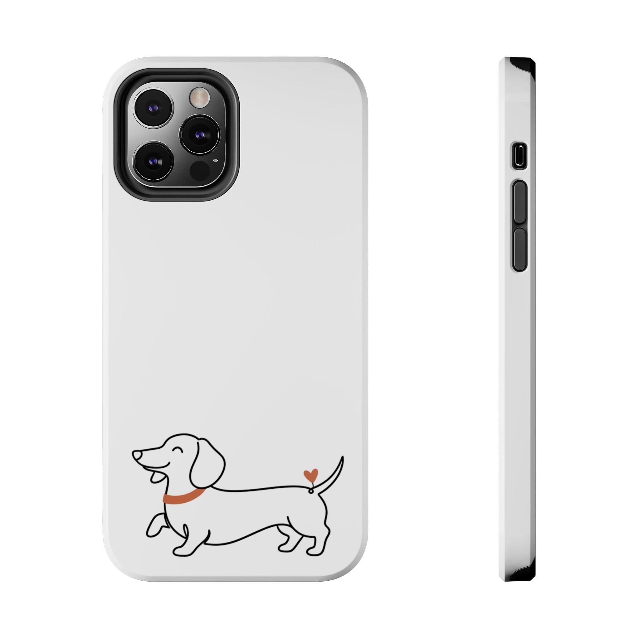 Dachshund Heart Tough Phone Case – Cute Wiener Dog Protective Phone Cover