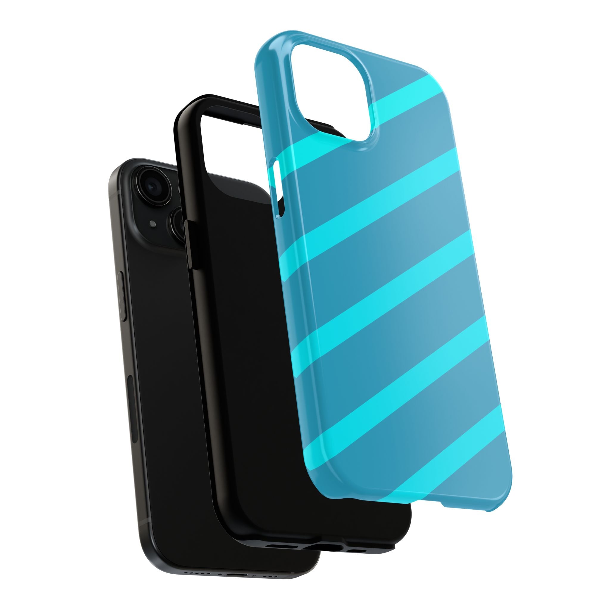 Tough Phone Case — Blue Diagonal Stripe Shockproof Cover