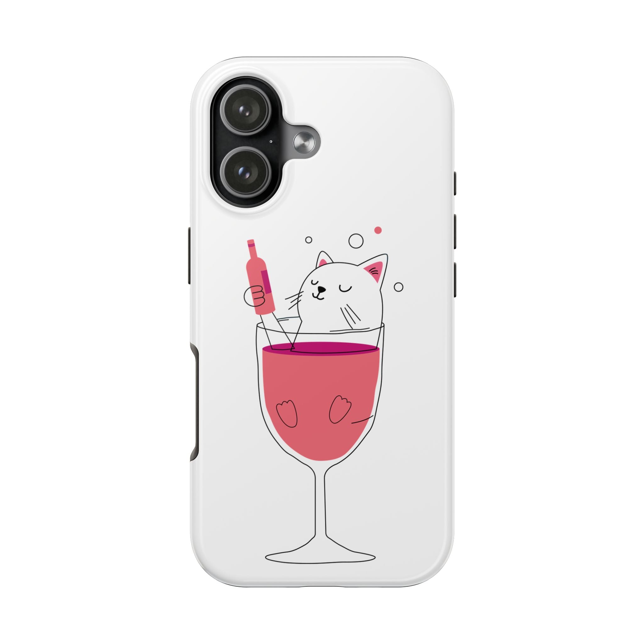 Cat Wine Phone Case — Cute Cat in Wine Glass Protective Case