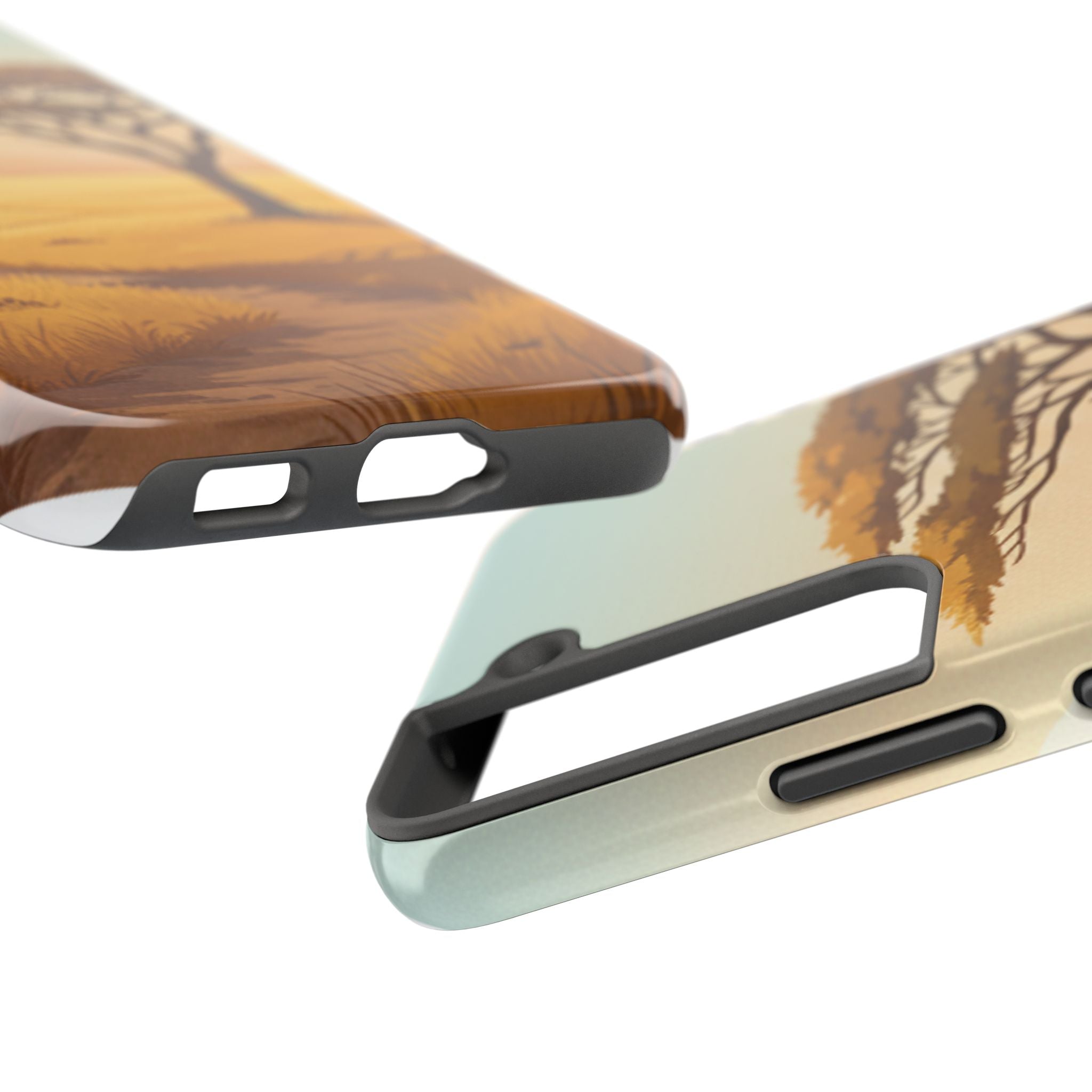 Safari Sunset Tough Phone Case — African Savanna Tree Design