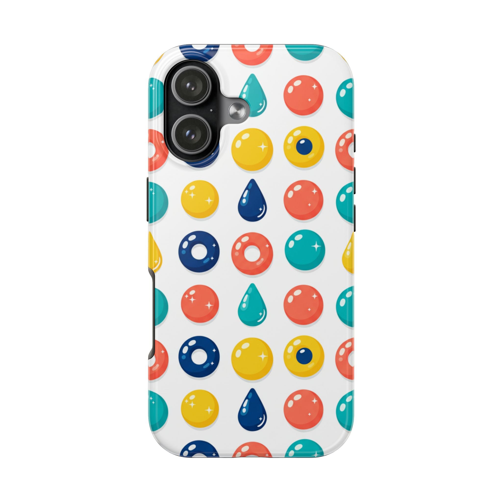 Colorful Candy Dot Tough Phone Case — Bright Retro Polka Drop Design