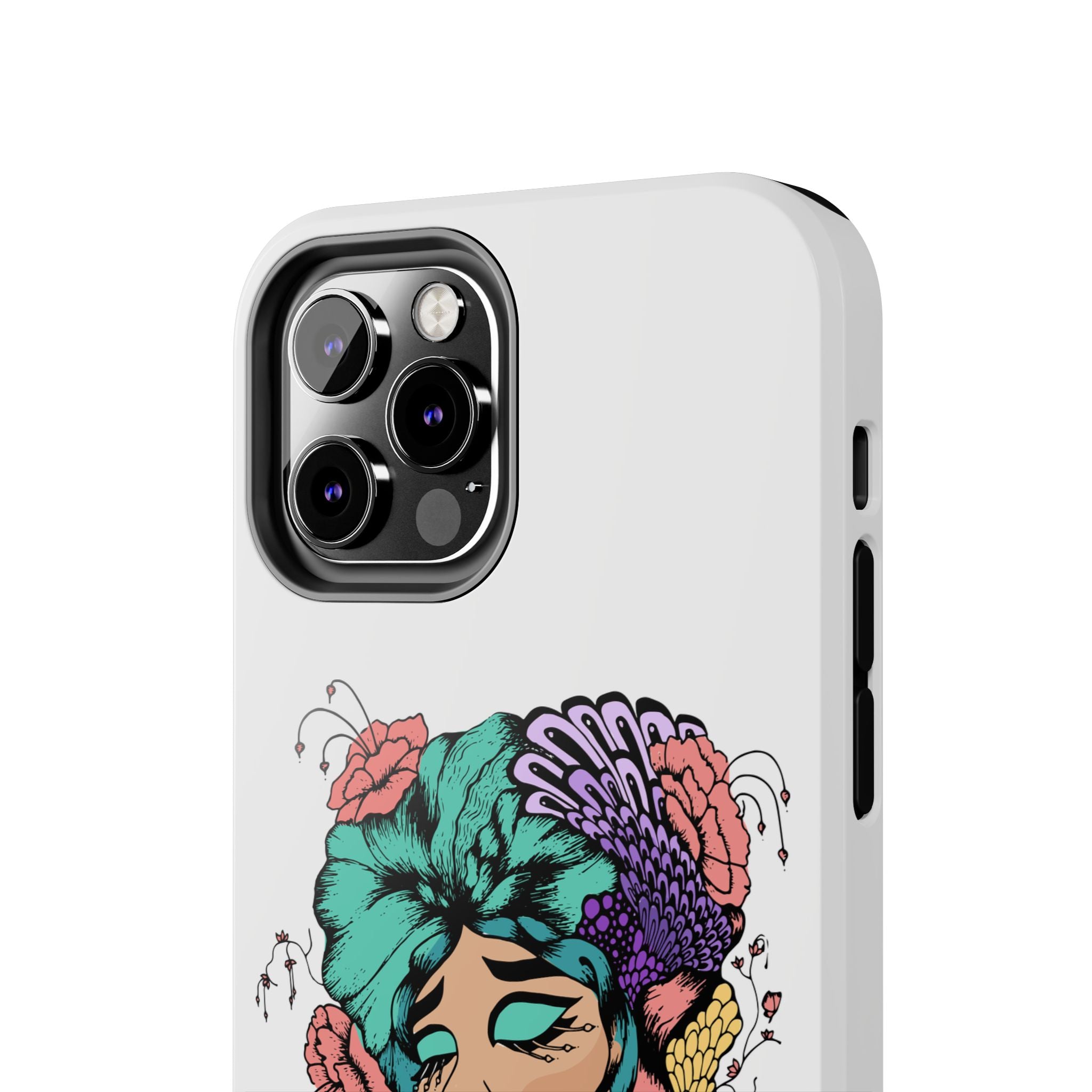 Tough Phone Case — Floral Pop Art Portrait Protective Cover