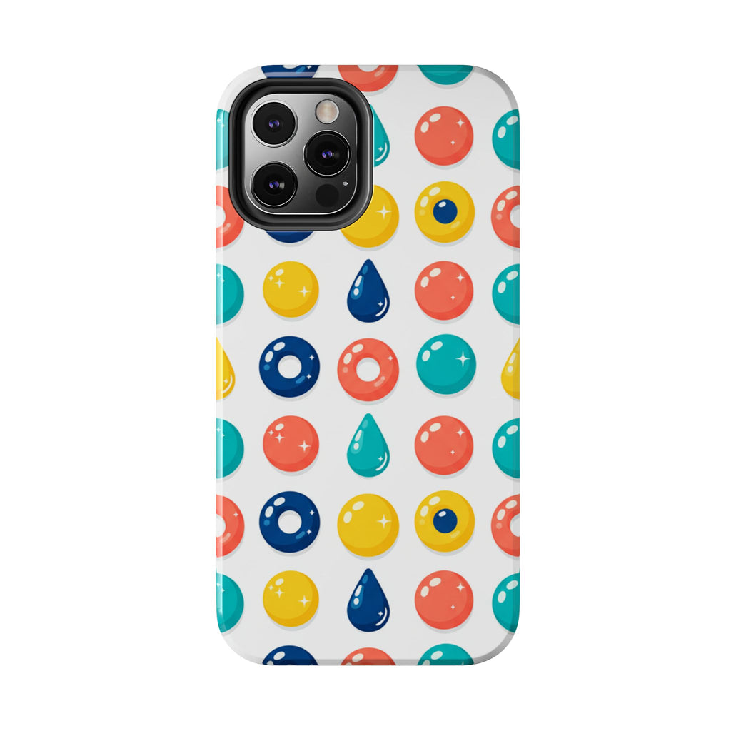 Colorful Candy Dot Tough Phone Case — Bright Retro Polka Drop Design