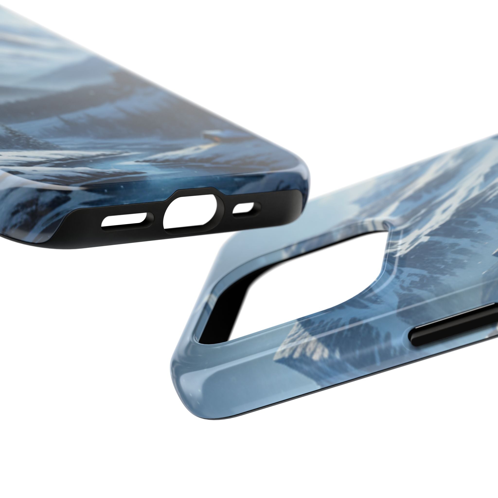 Tough Phone Case — Snowy Mountain Cabin Landscape Protective Phone Cover