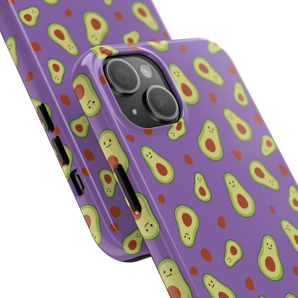 Avocado Pattern Tough Phone Case — Cute Purple Avocado Phone Cover