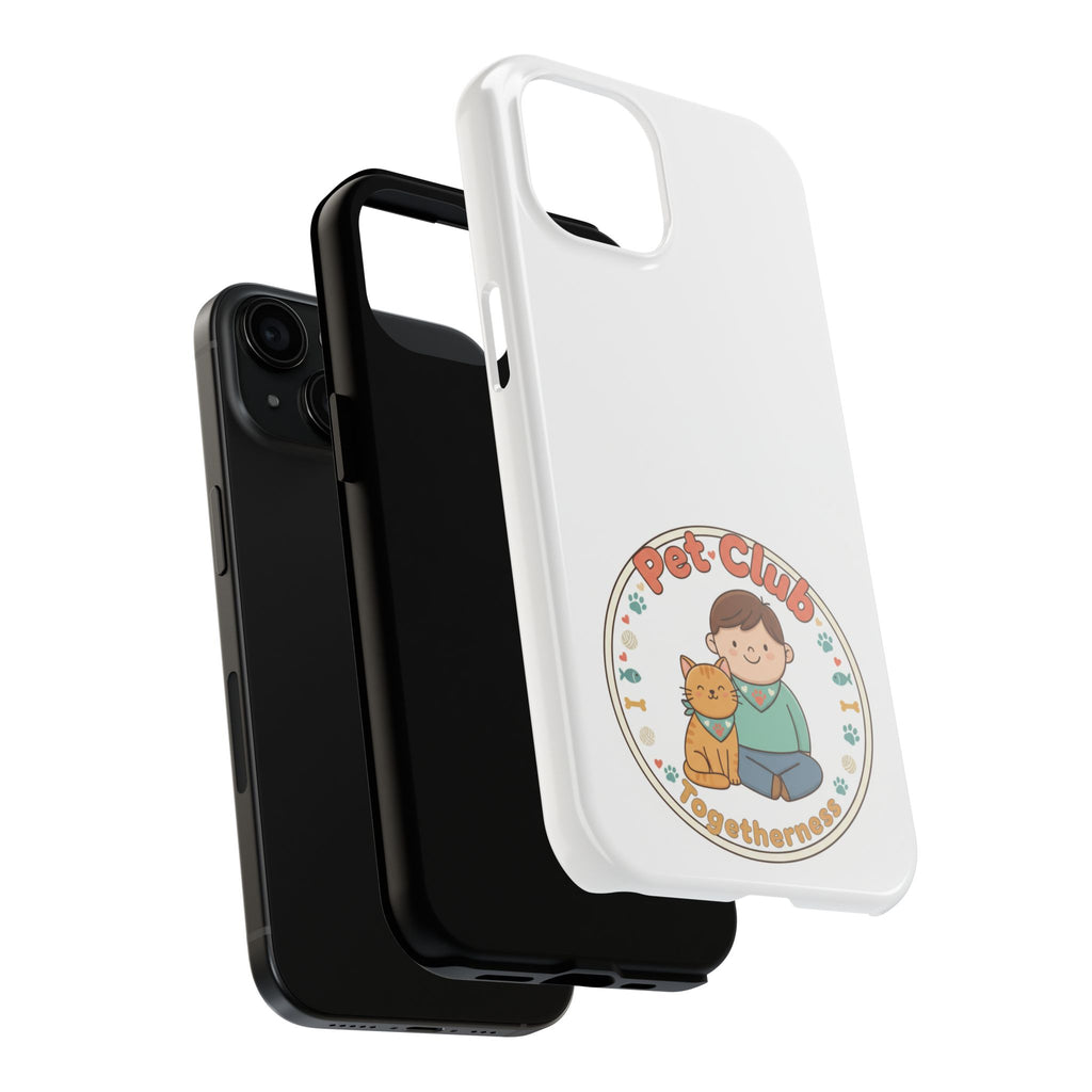 Pet Club Tough Phone Case — Cute Boy & Cat Illustration, "Togetherness" Design