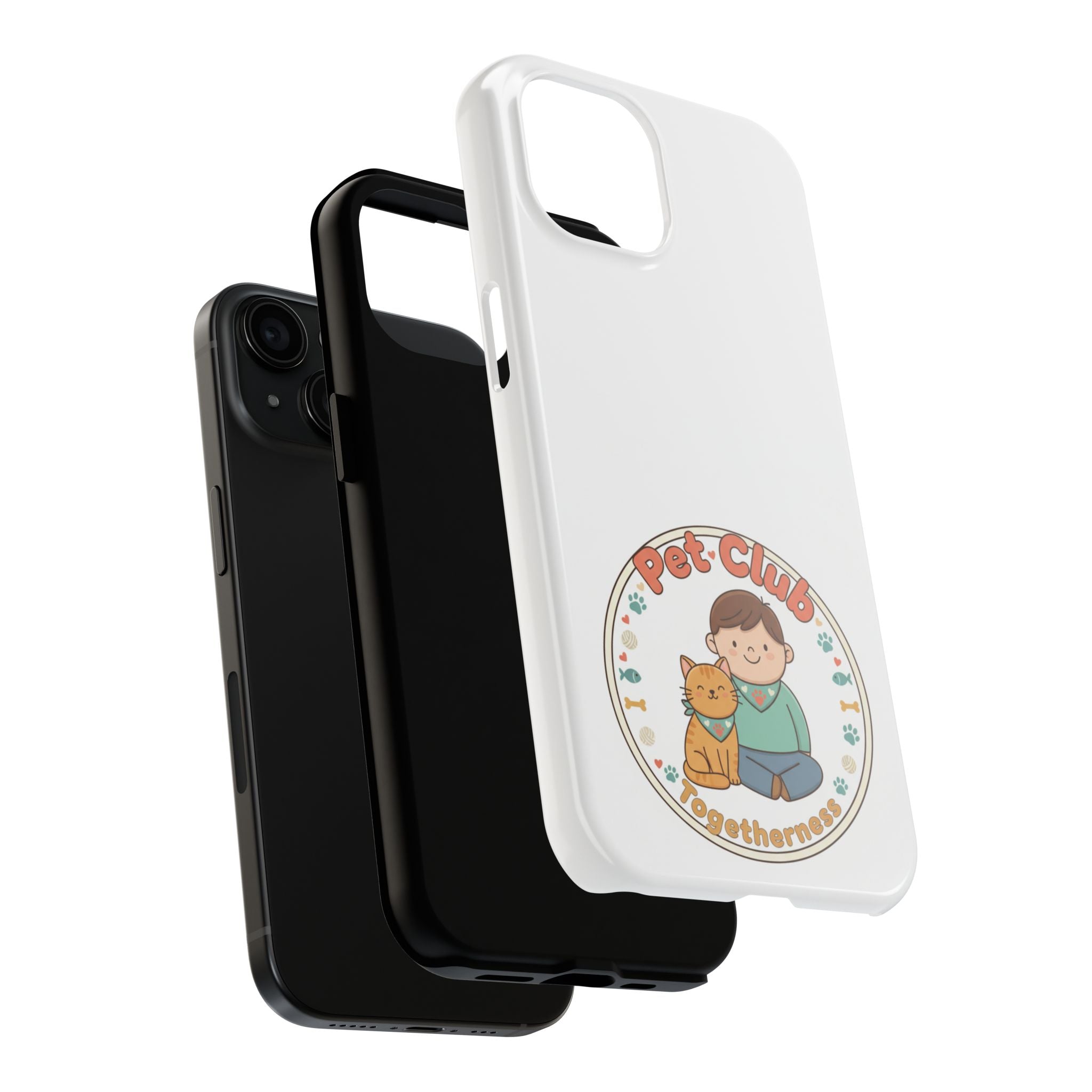 Pet Club Tough Phone Case — Cute Boy & Cat Illustration, "Togetherness" Design