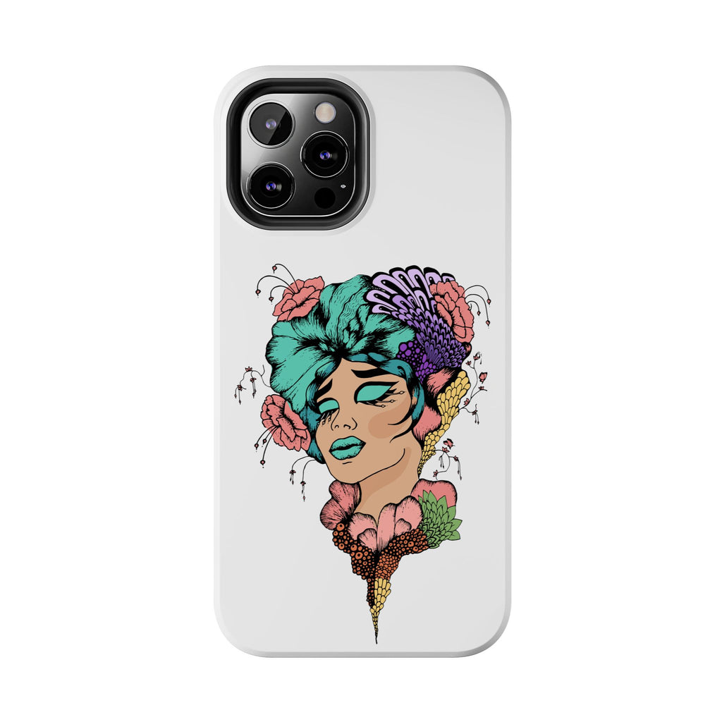 Tough Phone Case — Floral Pop Art Portrait Protective Cover