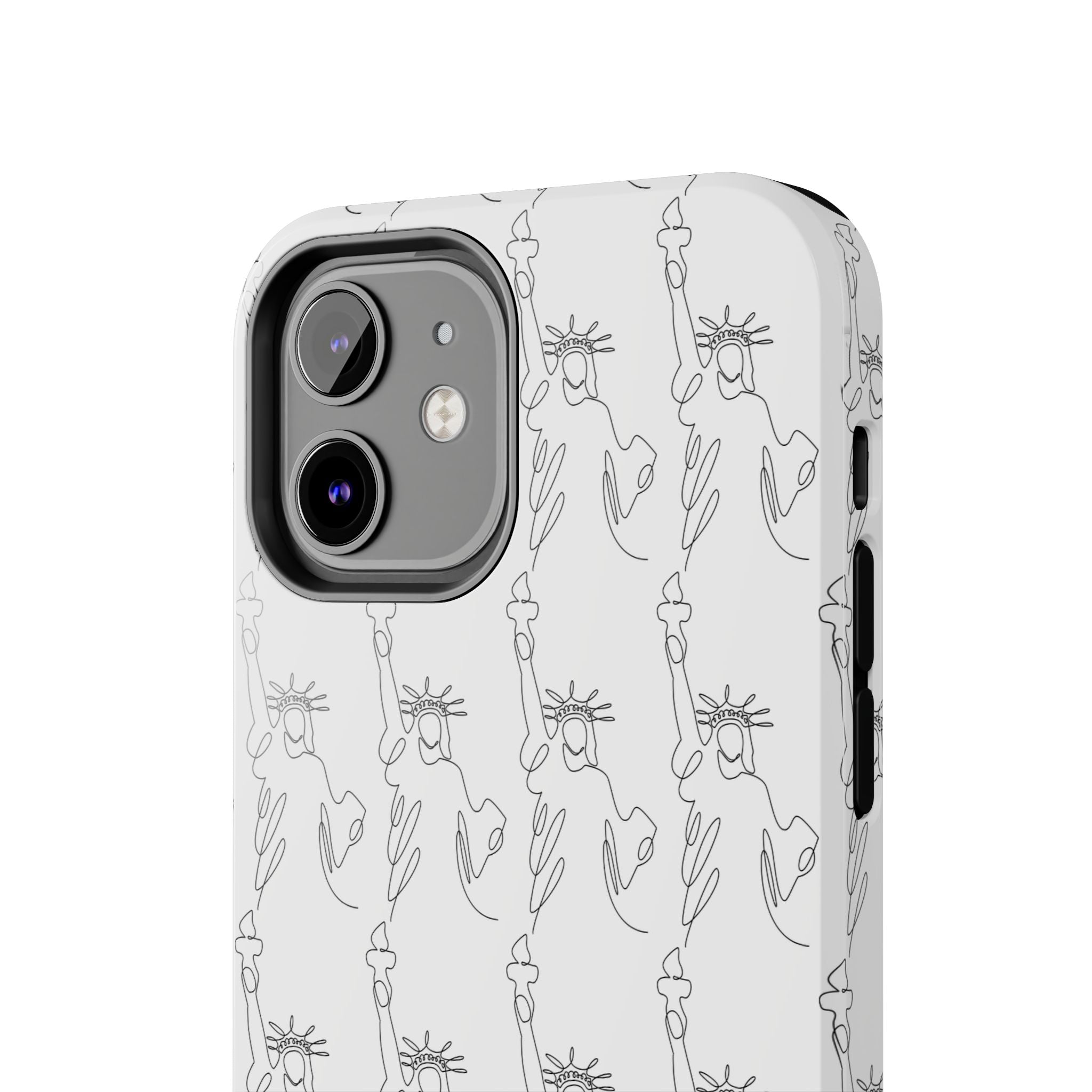 Statue of Liberty Sketch Tough Phone Case — Minimal Patriotic iPhone Cover