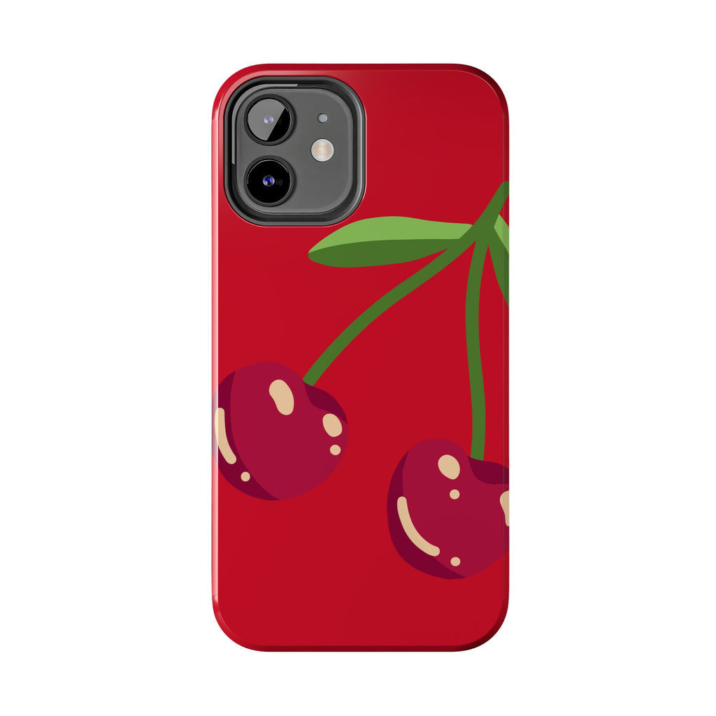 Cherry Red Tough Phone Case — Cute Retro Fruit iPhone Case