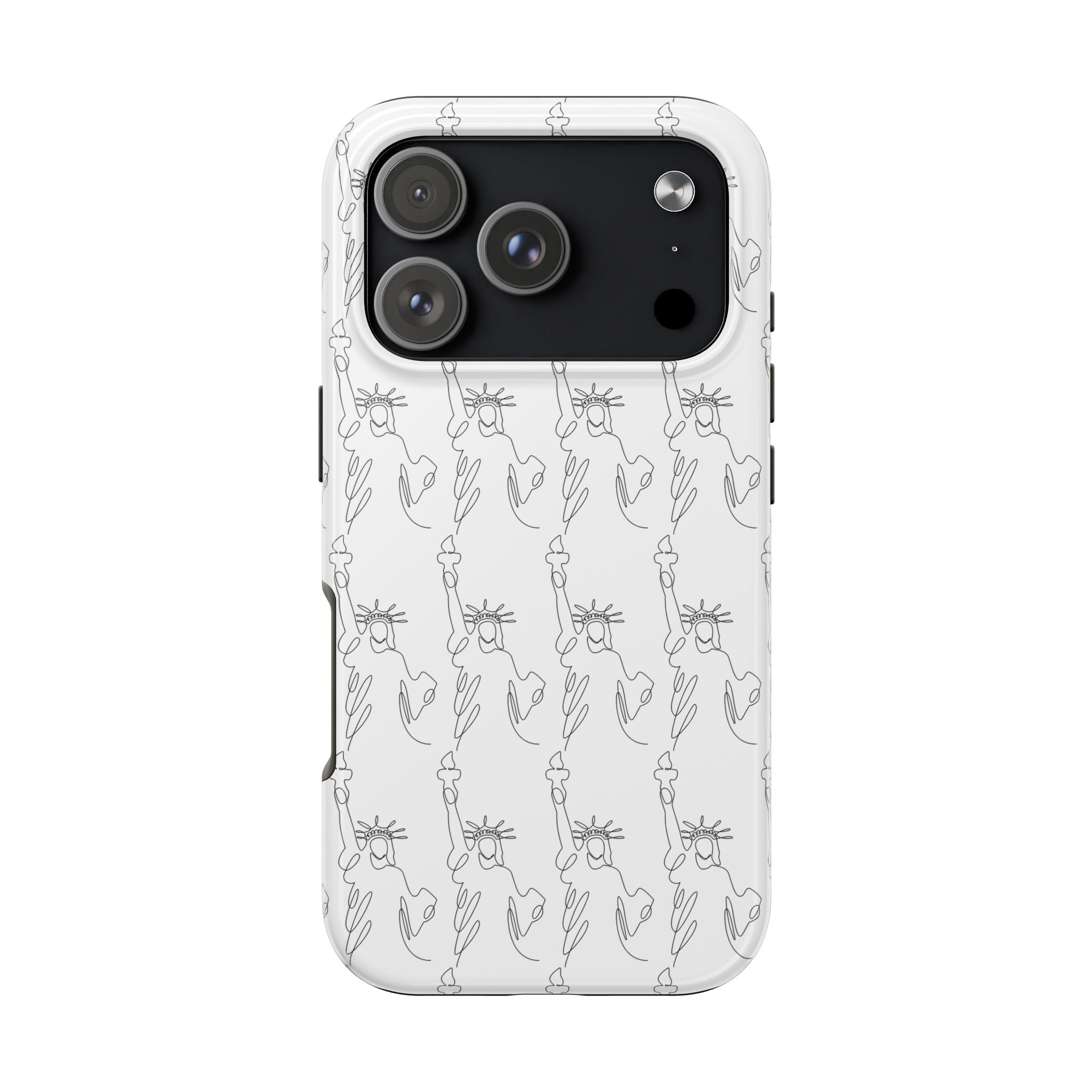 Statue of Liberty Sketch Tough Phone Case — Minimal Patriotic iPhone Cover